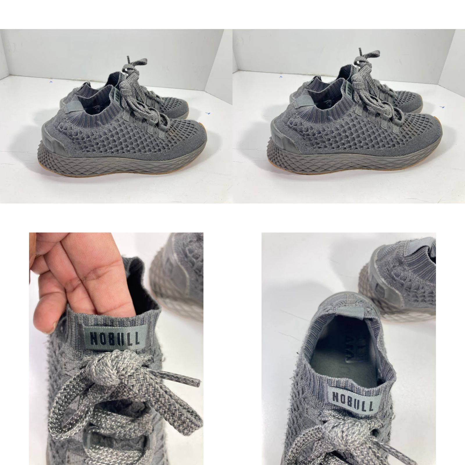 Vintage NOBULL Aspire Sneaker Womens US Size 9 Dark Grey Knit Lace Up Shoes, Low Top, Breathable Comfort, Cross Training, Gym & Training, Solid Gray, Sneakers Size US 9 / IT 39 - 8 Thumbnail