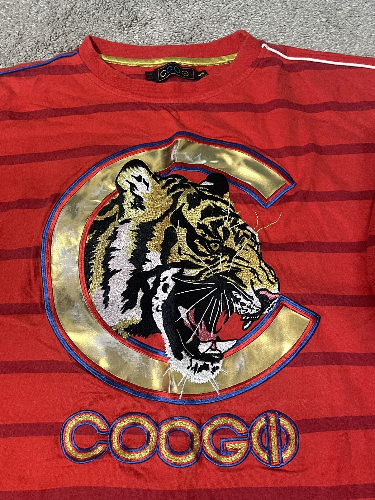 Coogi × Vintage Vintage Y2K Coogi Tiger Embroidered T Shirt Men Size 3XL Red Size US XXL / EU 58 / 5 - 1 Thumbnail