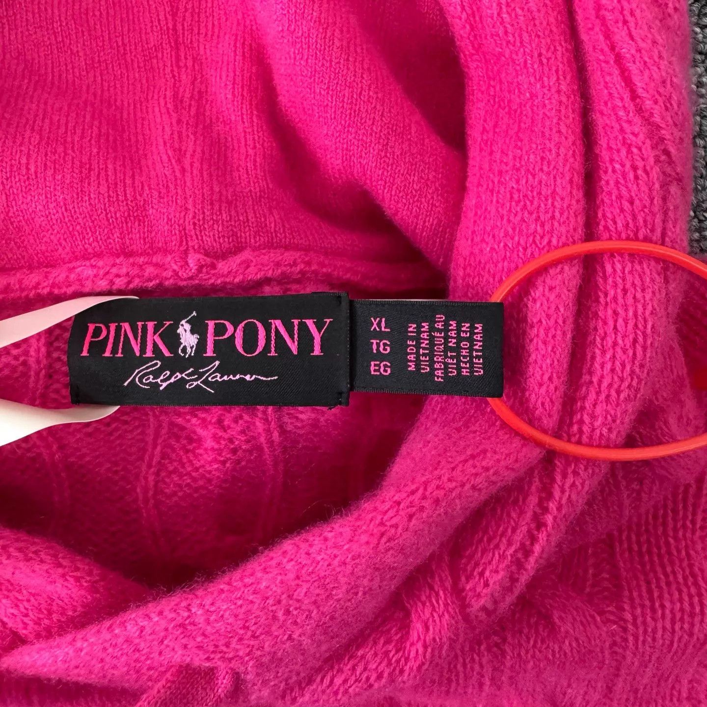 Polo Ralph Lauren Ralph Lauren Magenta Cable Knit Wool Hoodie XL Size XL / US 12-14 / IT 48-50 - 6 Thumbnail