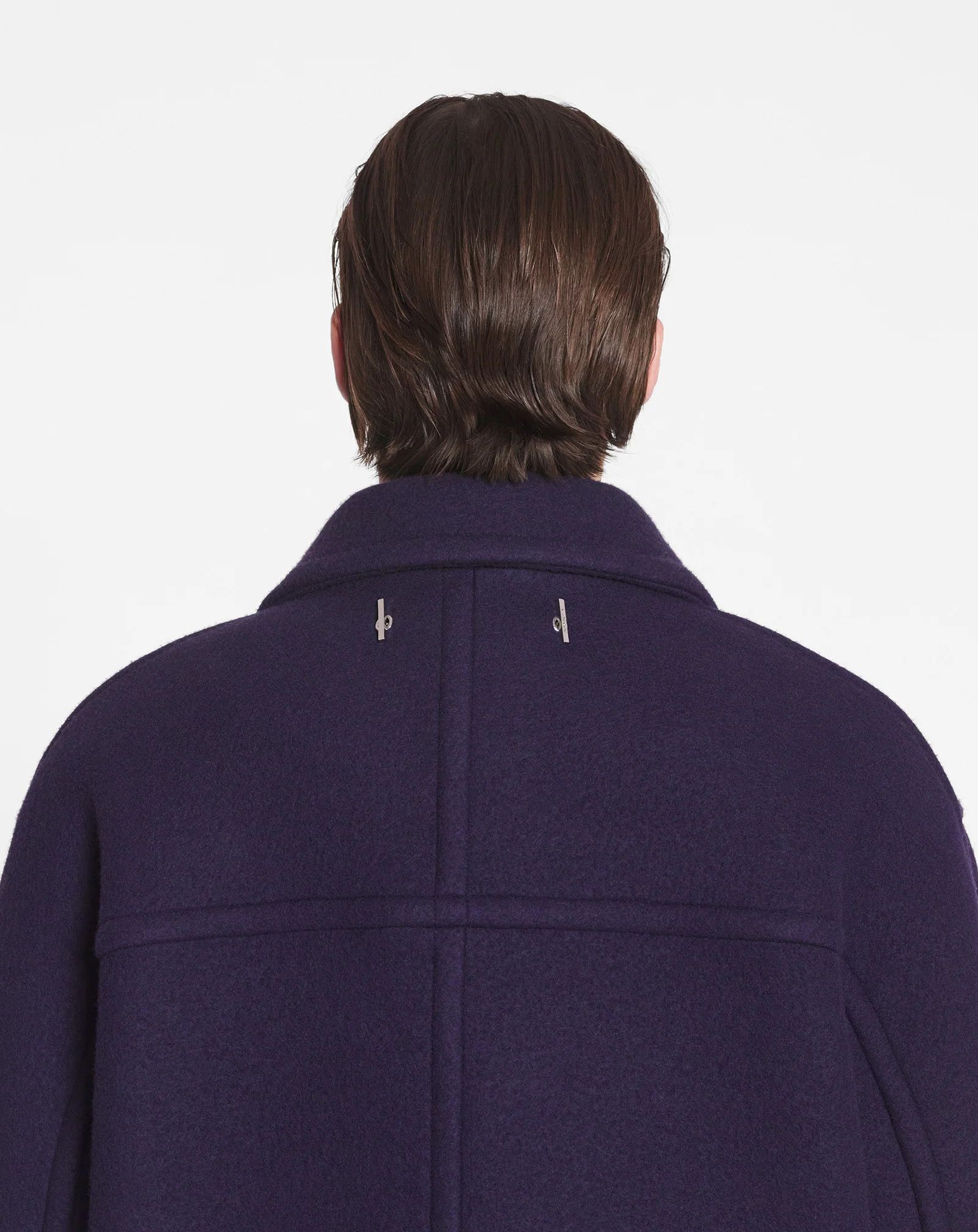 Lanvin o1s22i1n1024 Double-Breasted Heavy Wool Coat in Blue Size US M / EU 48-50 / 2 - 6 Thumbnail