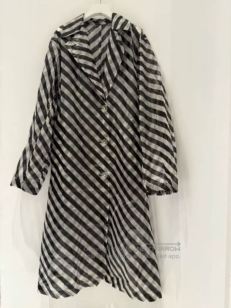 Dries Van Noten Silk Blend Striped Trench Coat