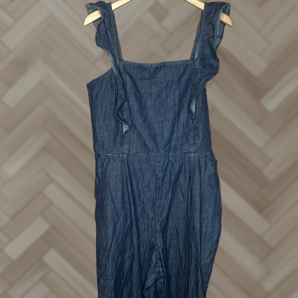 Gap Gap Jumpsuit Womens Chambray Denim 14 Tall Blue Size 36" / US 14 / IT 50 - 1 Thumbnail