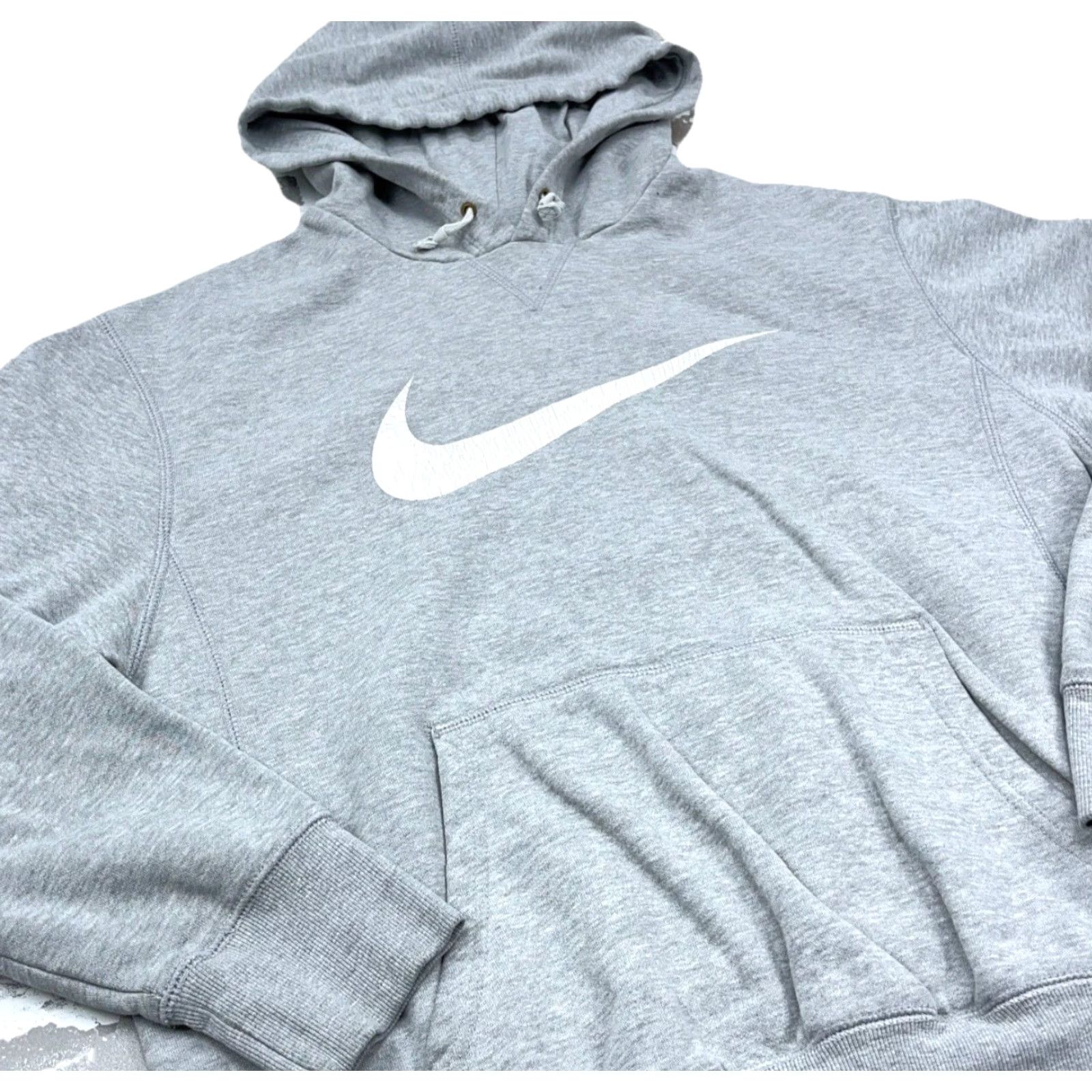 Nike VINTAGE Nike Hoodie Men XL Gray White Logo Swoosh 90s Grunge Retro Pullover Sweatshirt Size US XL / EU 56 / 4 - 2 Thumbnail