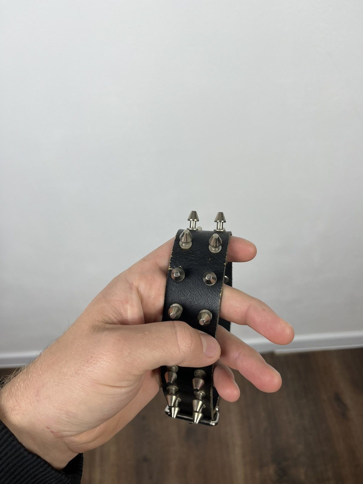 Other Black leather punk spiked choker collar gothic style Size ONE SIZE - 14 Thumbnail