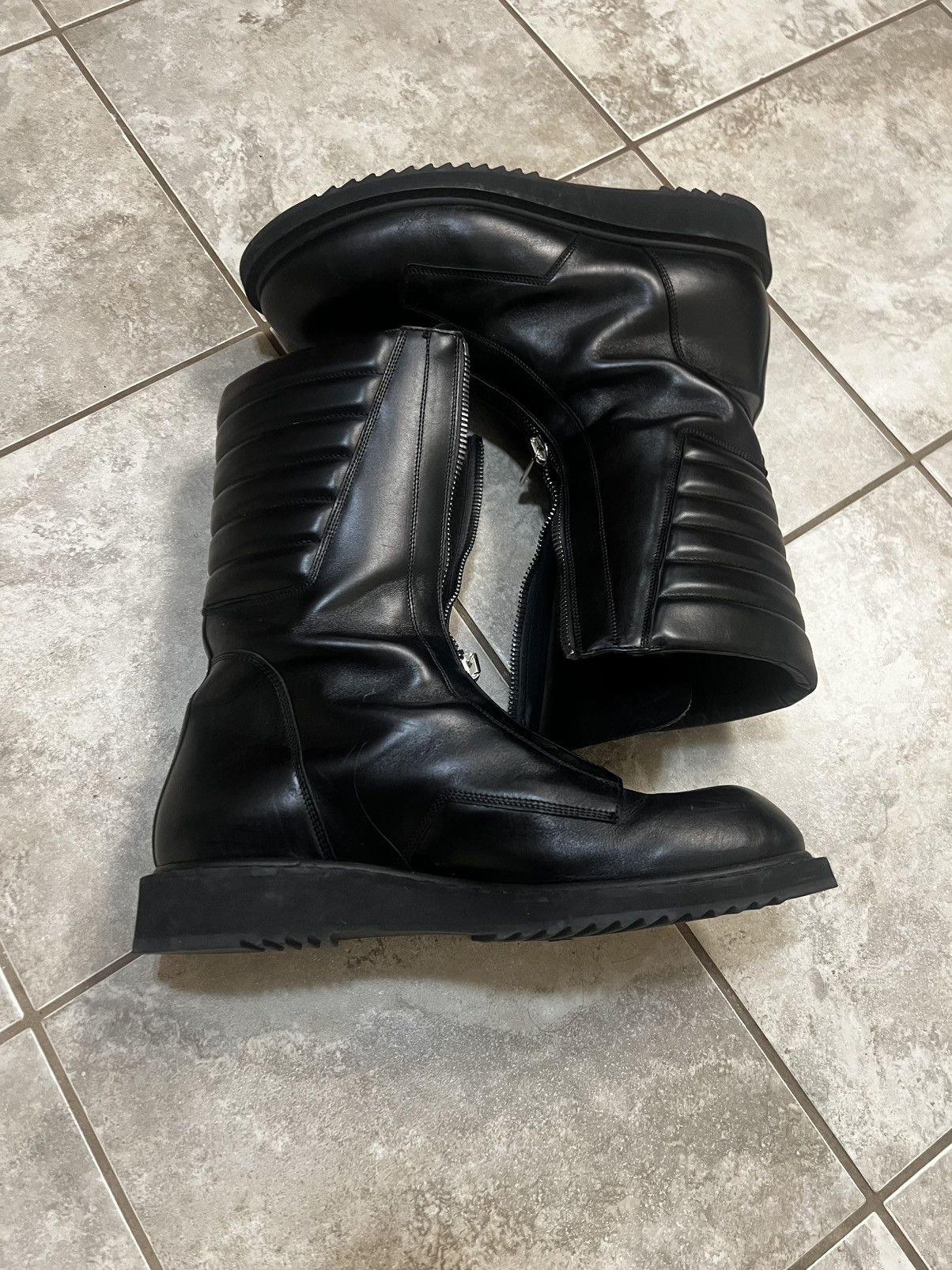 Rick Owens Rick Owens AW22 “Strobe” Basket Creeper Boots Size US 11.5 / EU 44-45 - 12 Thumbnail