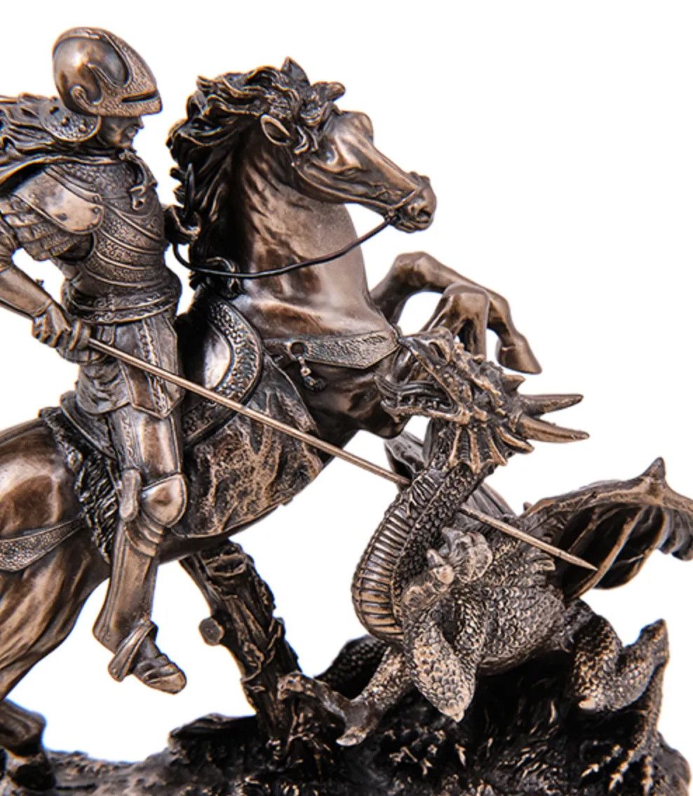 Other George the Dragon Slayer Statue Polystone Bronze Italy 6.1" Size ONE SIZE - 4 Thumbnail
