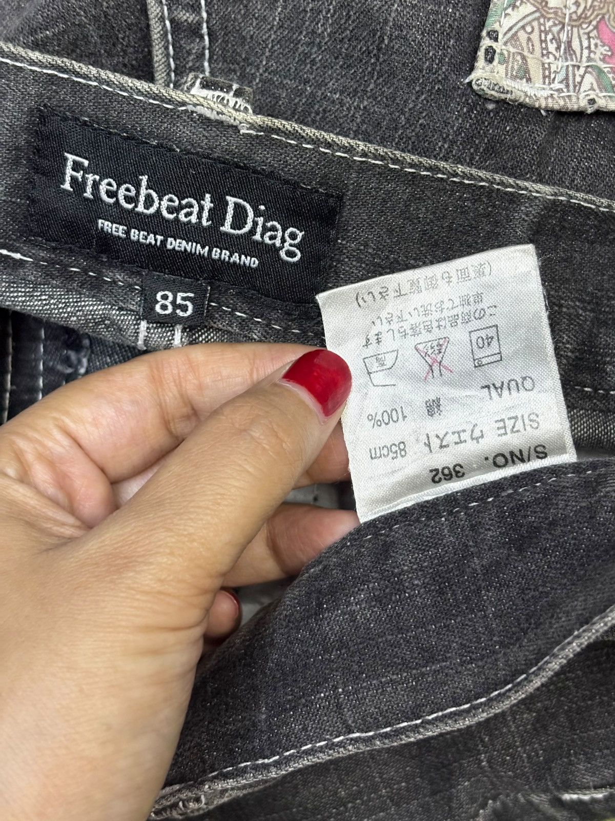 Japanese Brand Vintage Japanese Brand Painted Distressed Patch Flare Jeans Size US 34 / EU 50 - 10 Thumbnail