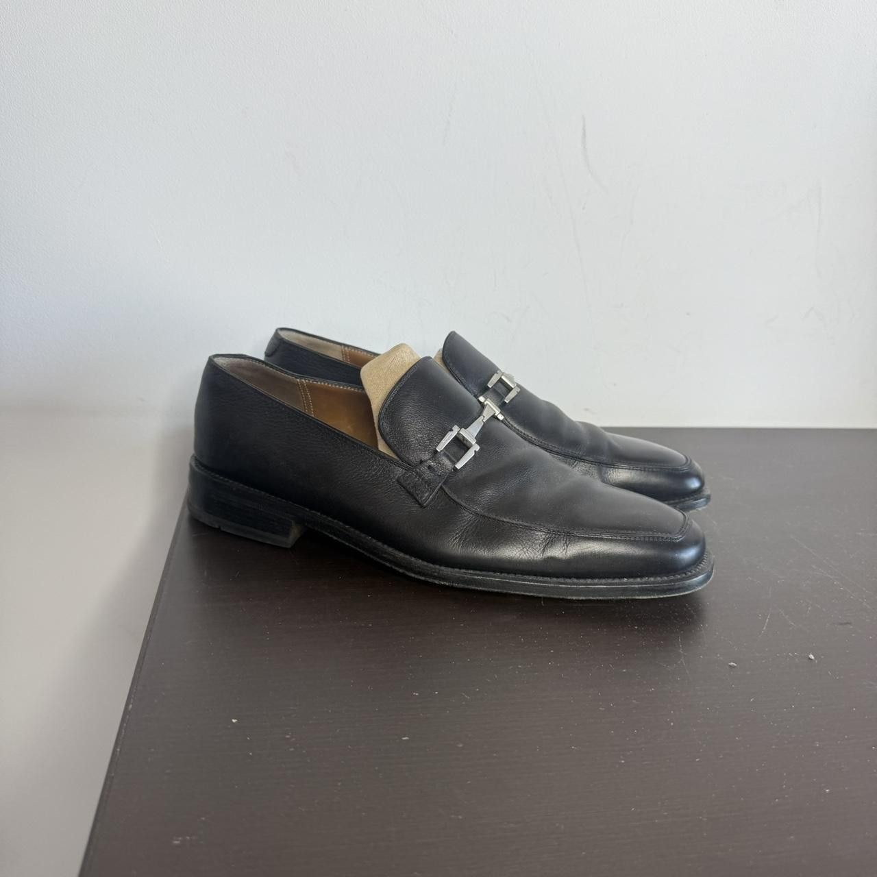 Salvatore Ferragamo Salvatore Ferregamo Leather Loafers Black Size US 11.5 / EU 44-45 - 1 Thumbnail