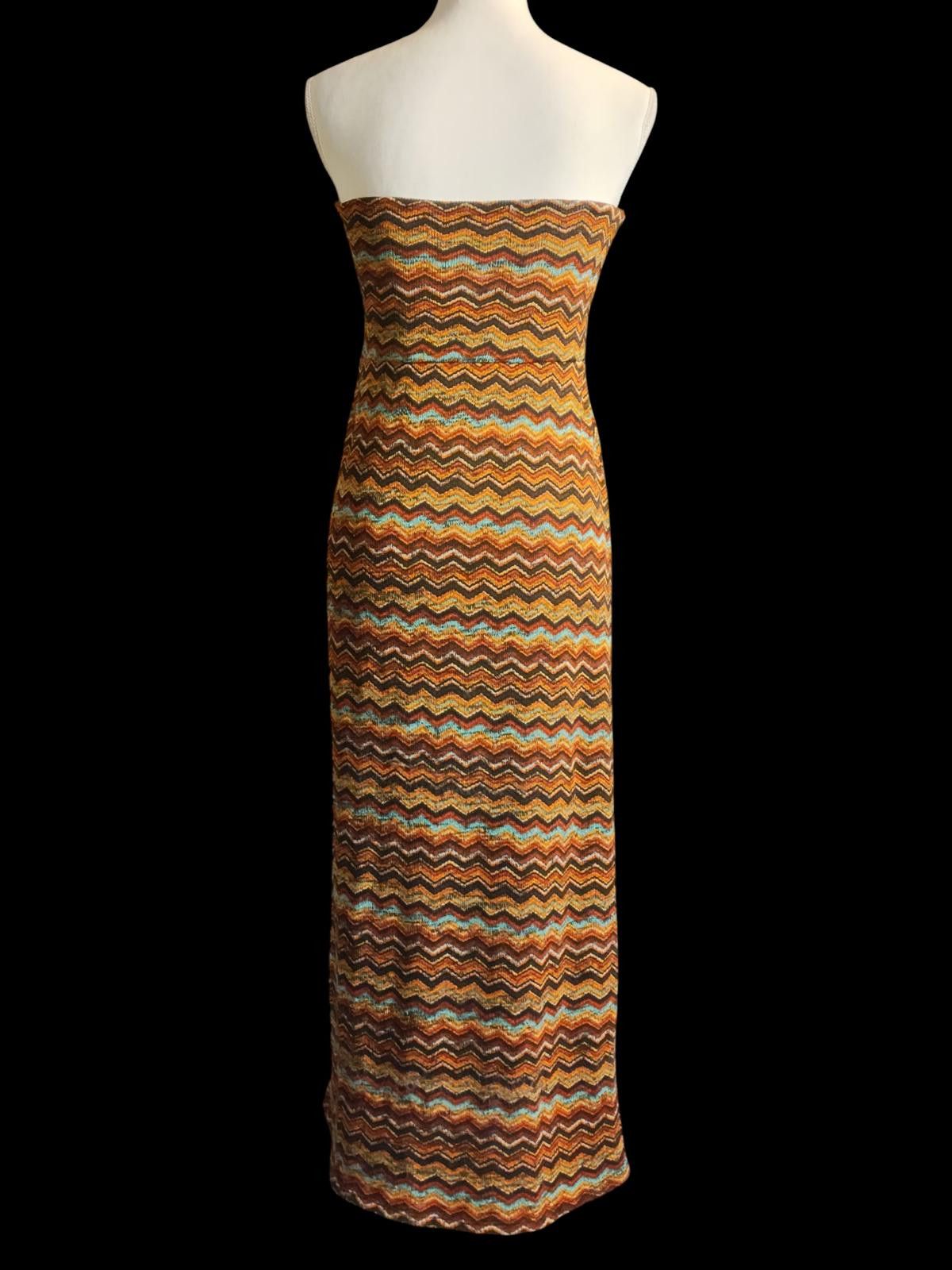 Other Young at Heart Women's Strapless Maxi Dress w Zigzag Pattern Size M / US 6-8 / IT 42-44 - 6 Thumbnail