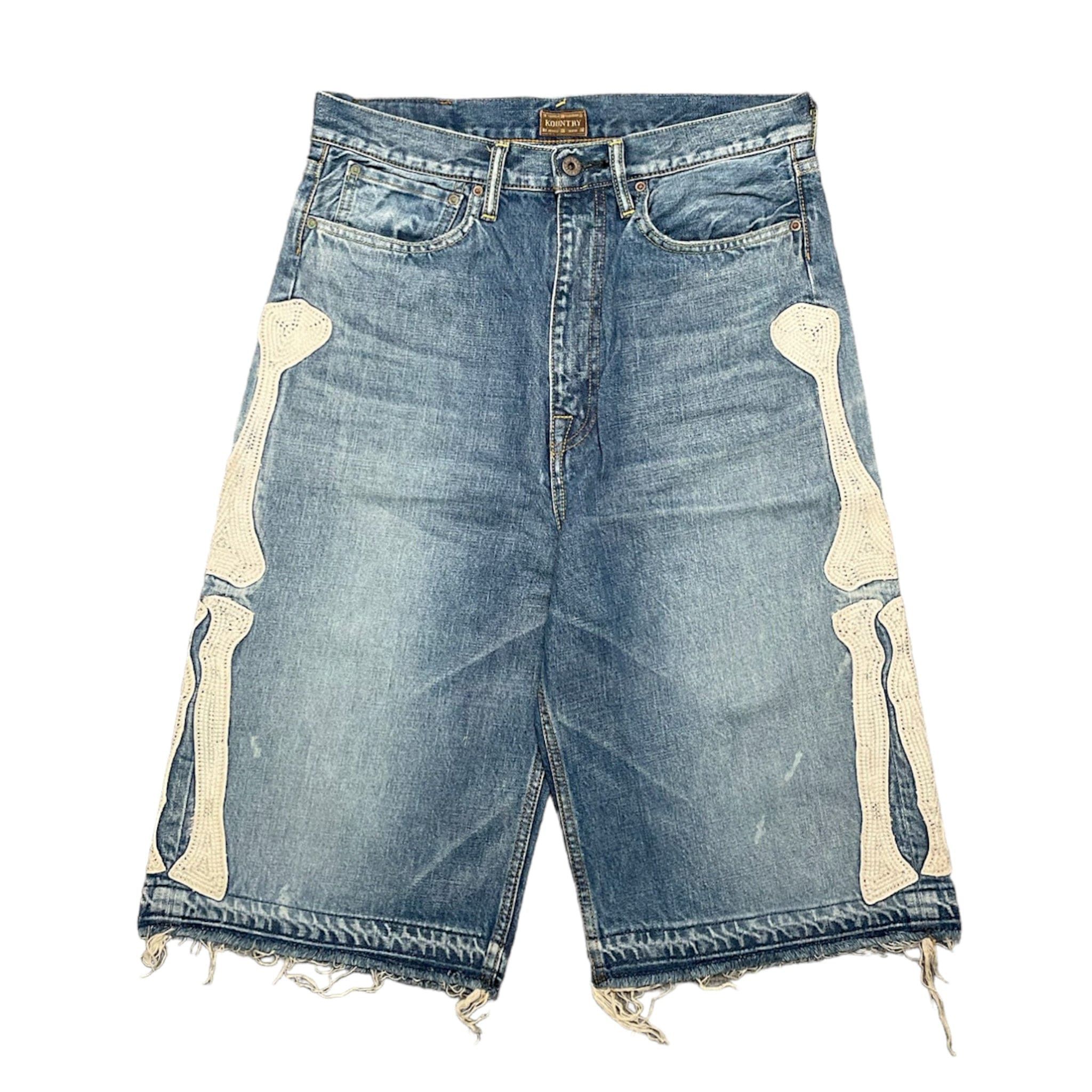 Kapital kapital bone denim shorts blue 32 | Grailed
