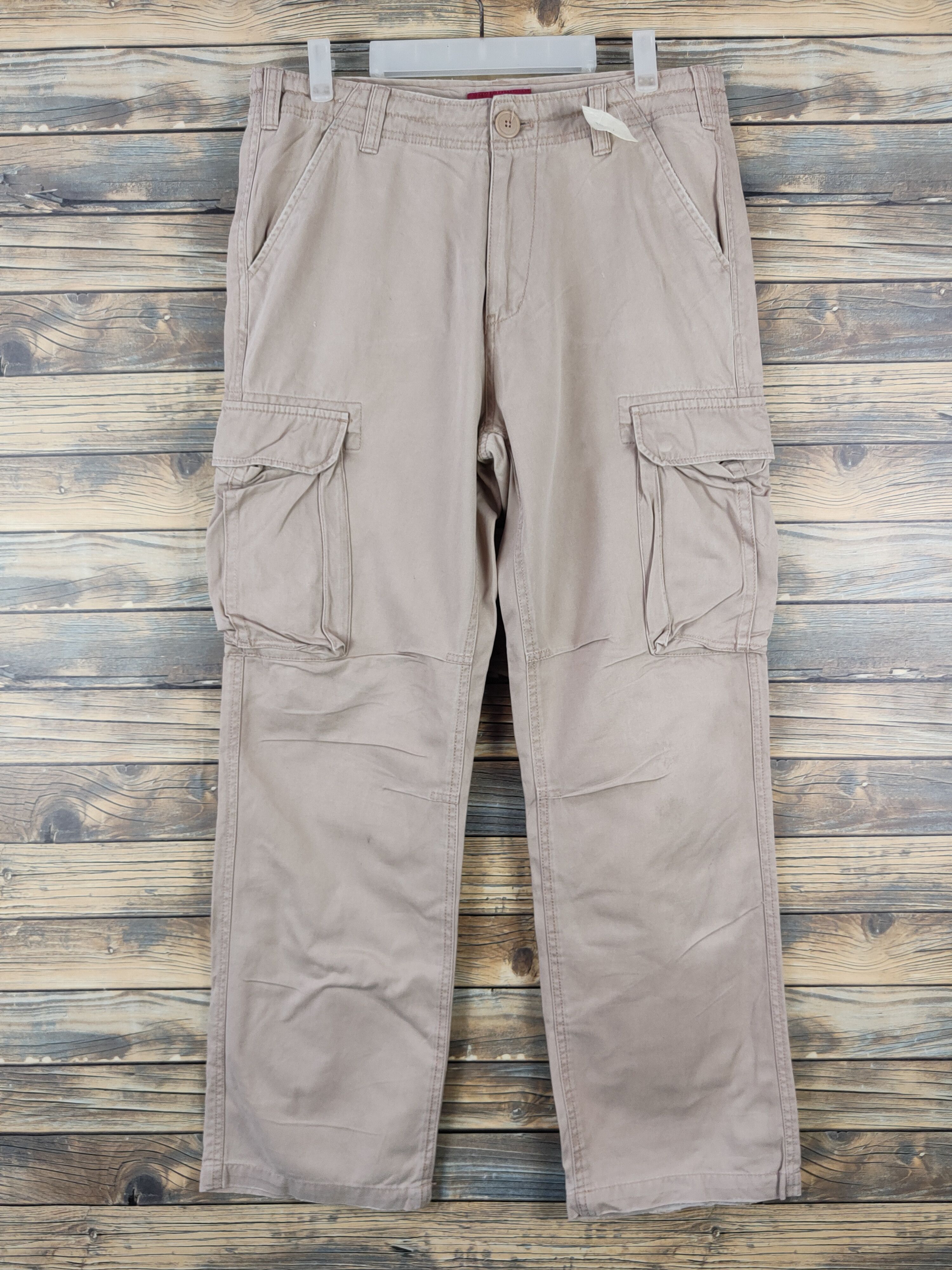 Japanese Brand DLL Anti-Label Jean Beige Multipocket Cargo Pants #521 Size US 33 - 1 Thumbnail