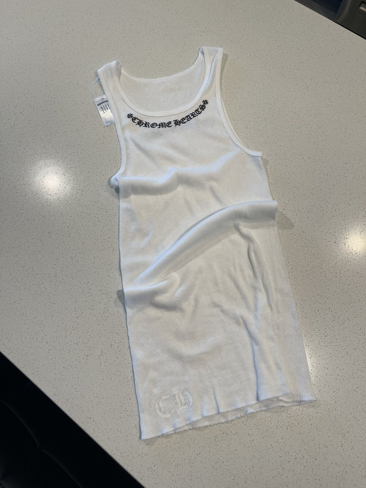 Chrome Hearts Chrome Hearts Scroll Logo White Tank Size US S / EU 44-46 / 1 - 1 Thumbnail
