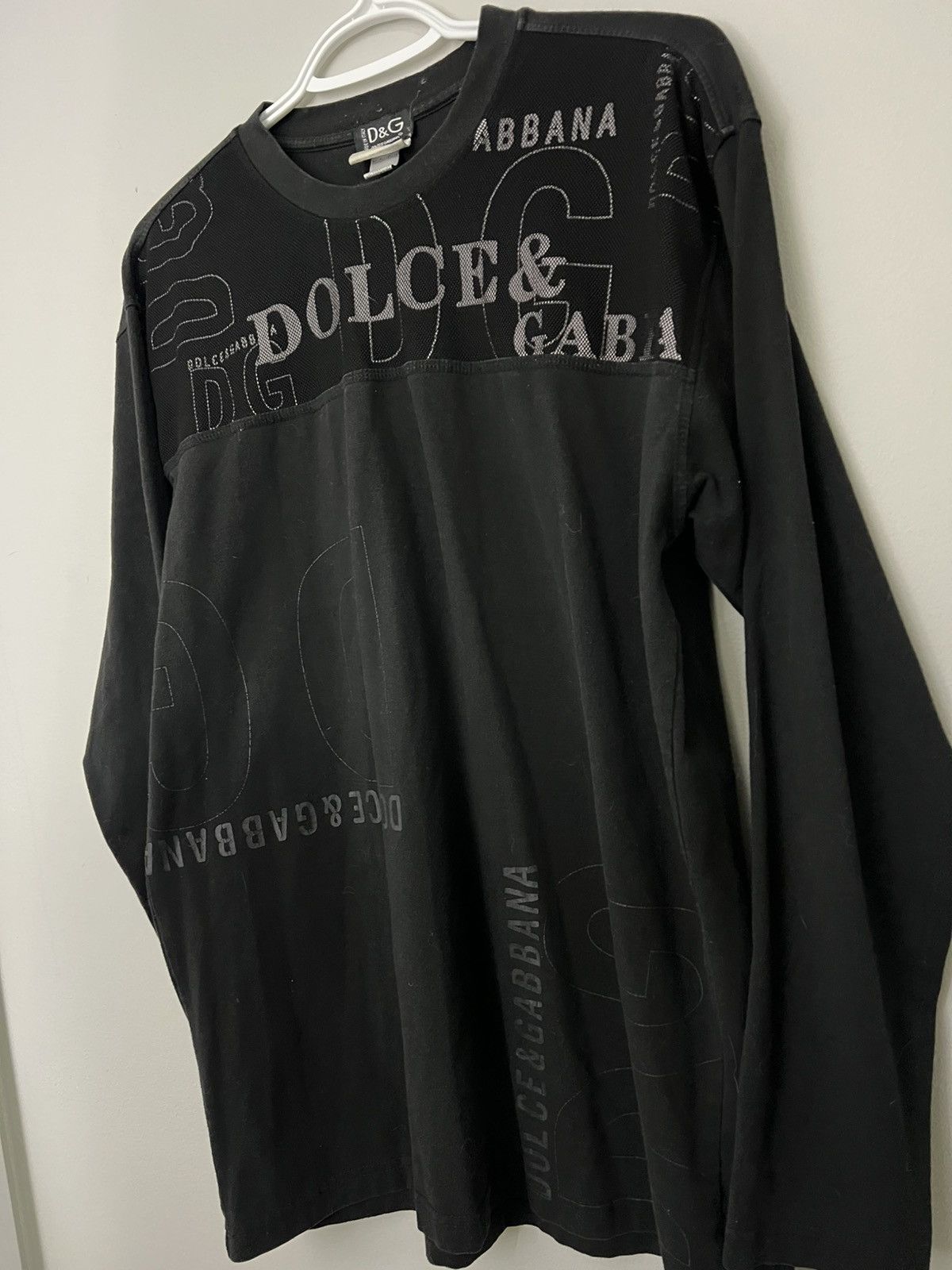 Dolce & Gabbana Vintage Dolce & Gabbana Long Sleeve Big Print Logo Shirt Size US XL / EU 56 / 4 - 6 Thumbnail