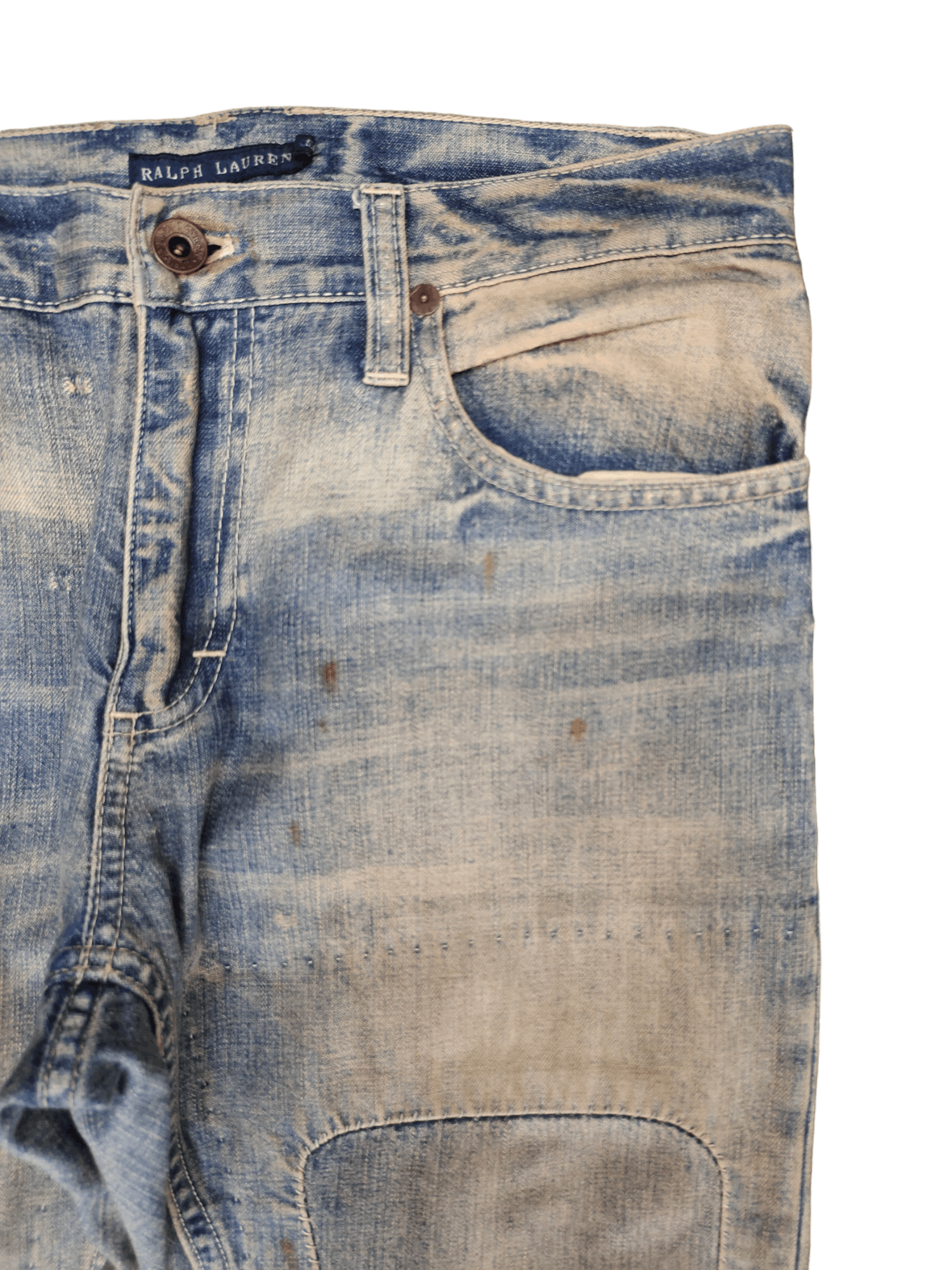Polo Ralph Lauren Ralph Lauren Distress Faded Rusty Patchwork Skinny Jeans Size US 29 - 3 Thumbnail
