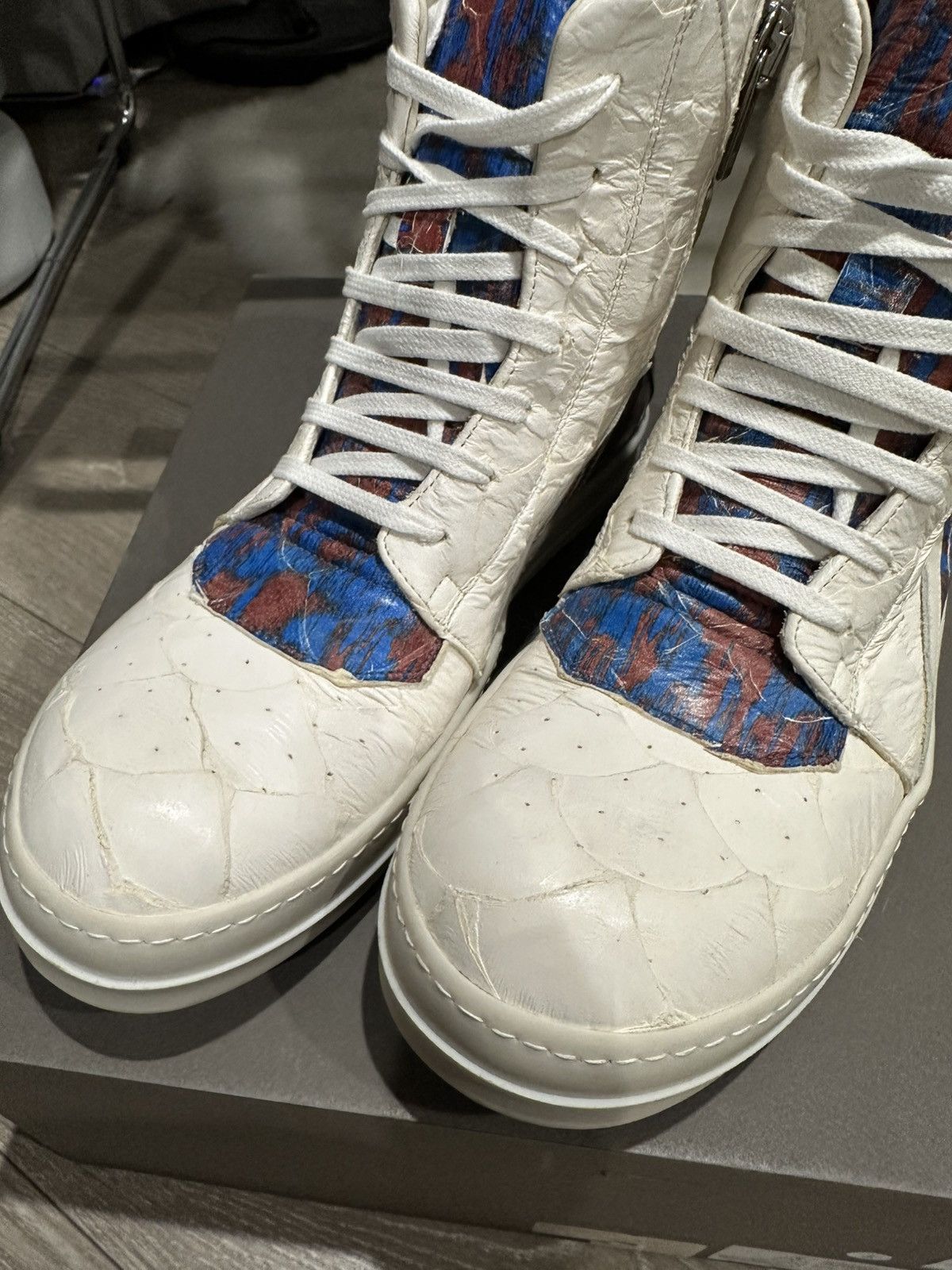 Rick Owens Grail Rust/Nublu Pirarucu Geobasket Sneakers 42 Size US 9.5 / EU 42-43 - 12 Thumbnail