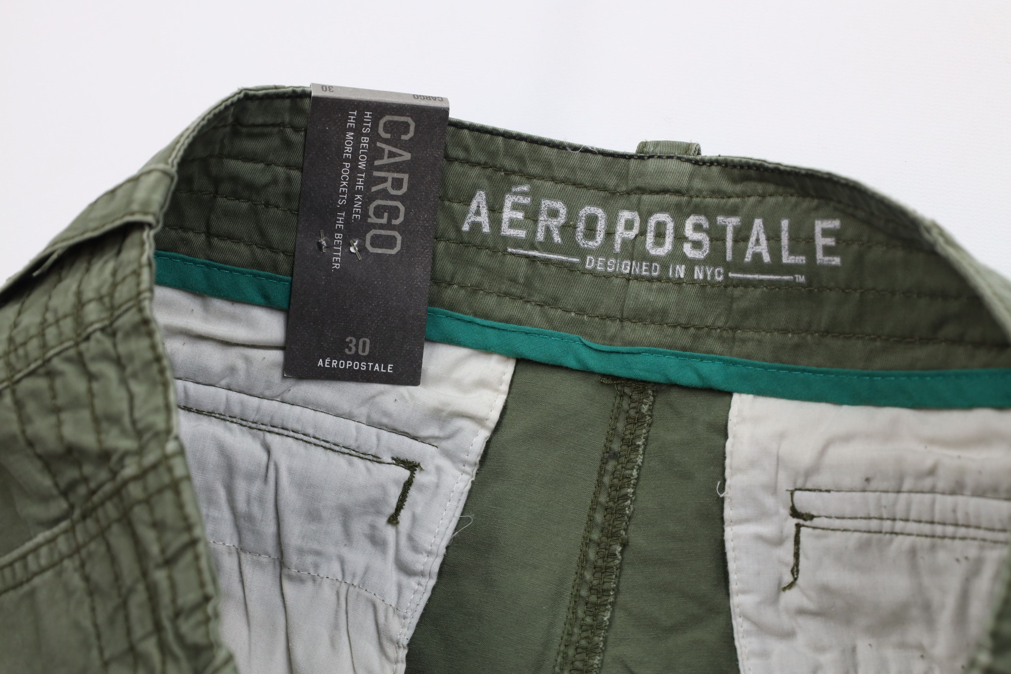 Aeropostale Deadstock Vintage Y2K Aeropostale Surplus Cargo Shorts Green Size US 30 / EU 46 - 6 Thumbnail