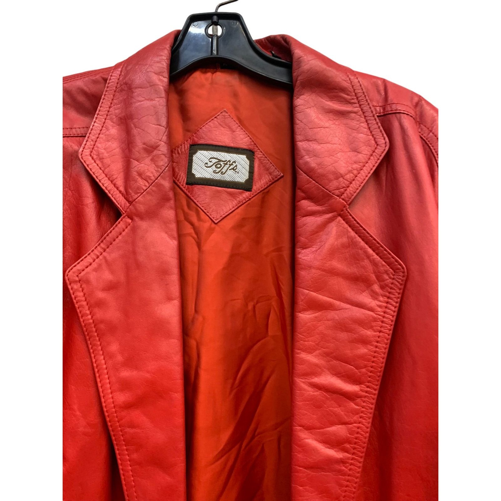 Toffs Vintage Toff's Red Leather Jacket SZ M/ 39 Size M / US 6-8 / IT 42-44 - 3 Thumbnail