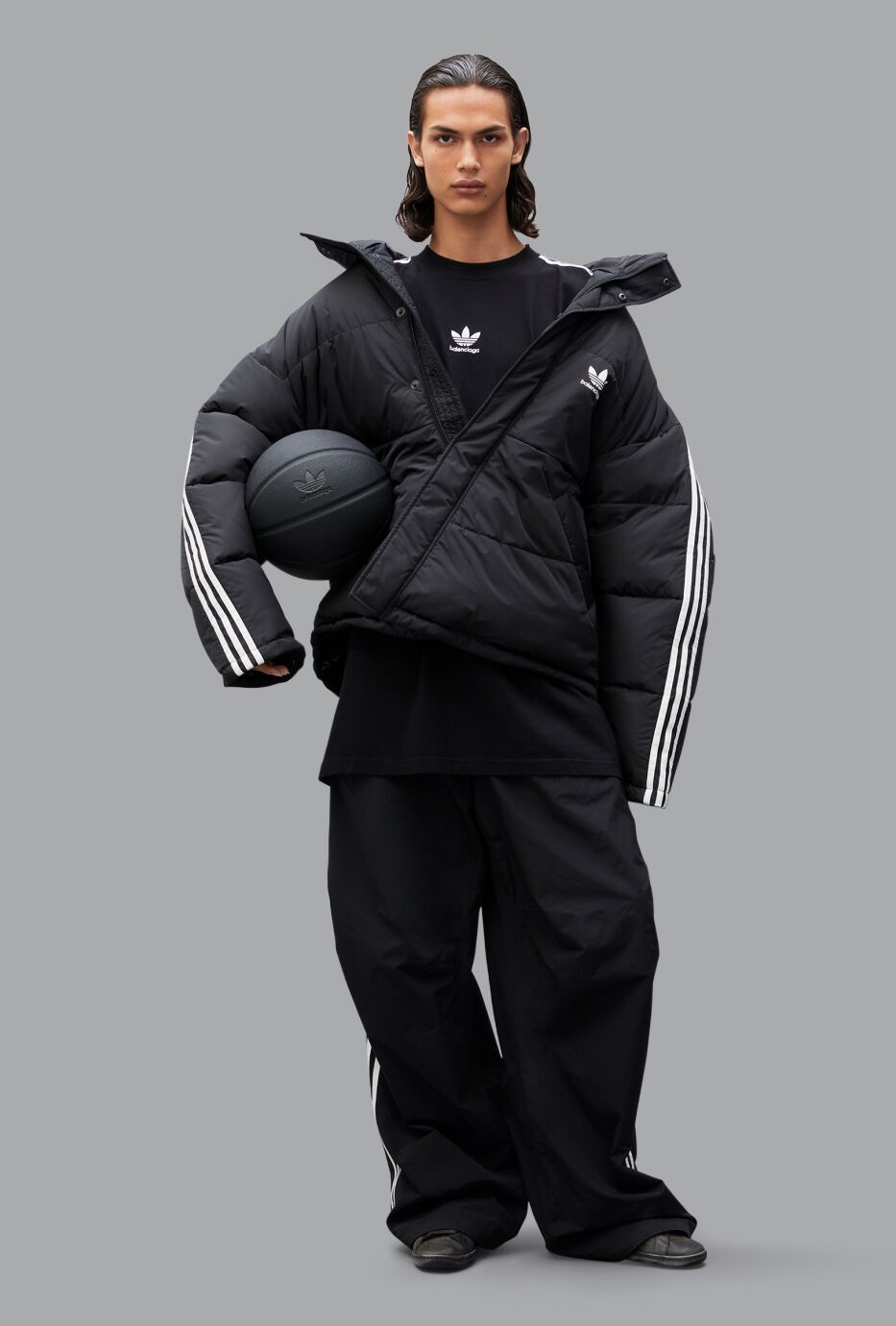 Adidas × Balenciaga CC000013 Balenciaga Adidas Trefoil Puffer in Black Size US M / EU 48-50 / 2 - 1 Thumbnail
