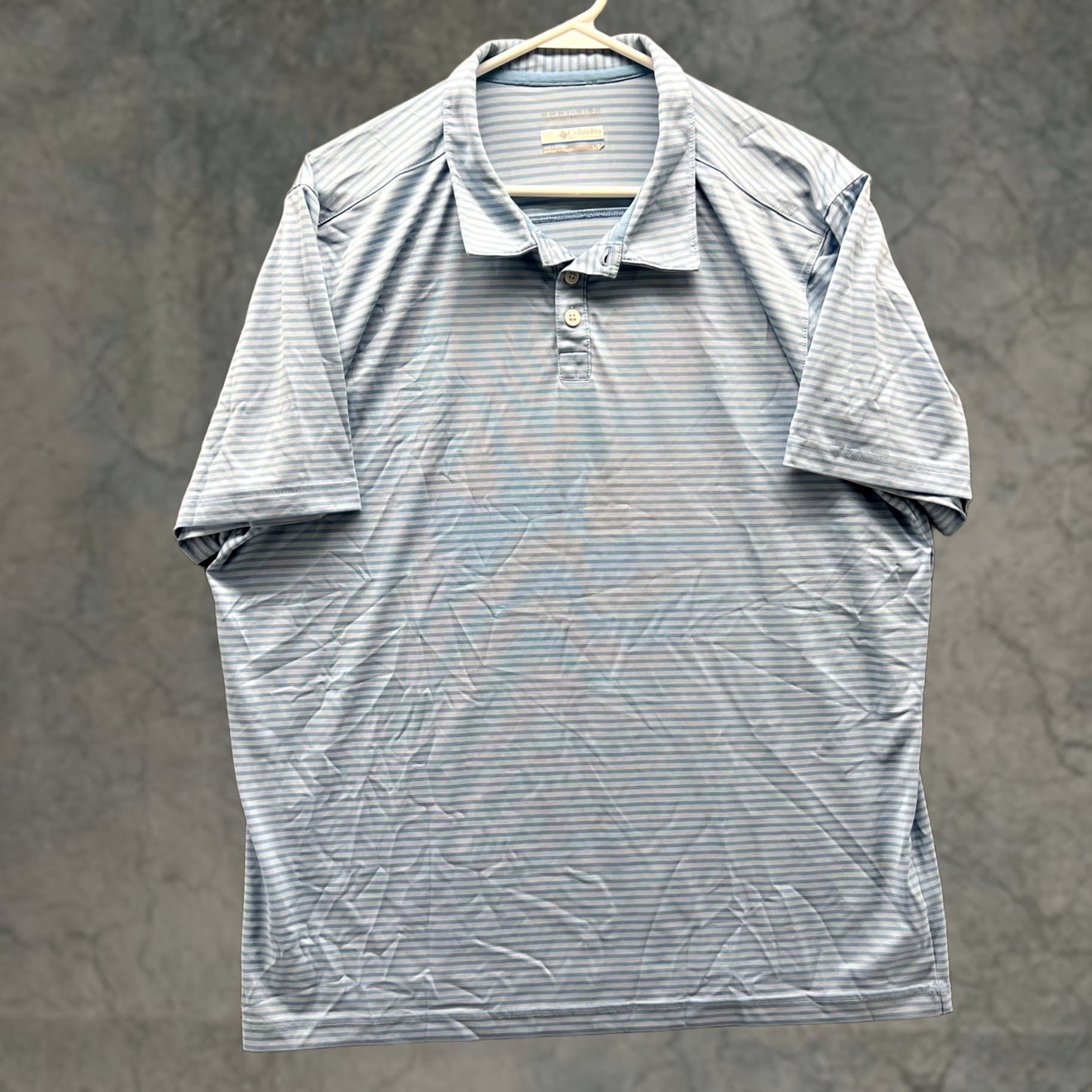 Vintage Columbia Polo Shirt Mens Large Blue Stripe Omni-Wick Golf Performance Casual Size US L / EU 52-54 / 3 - 1 Thumbnail