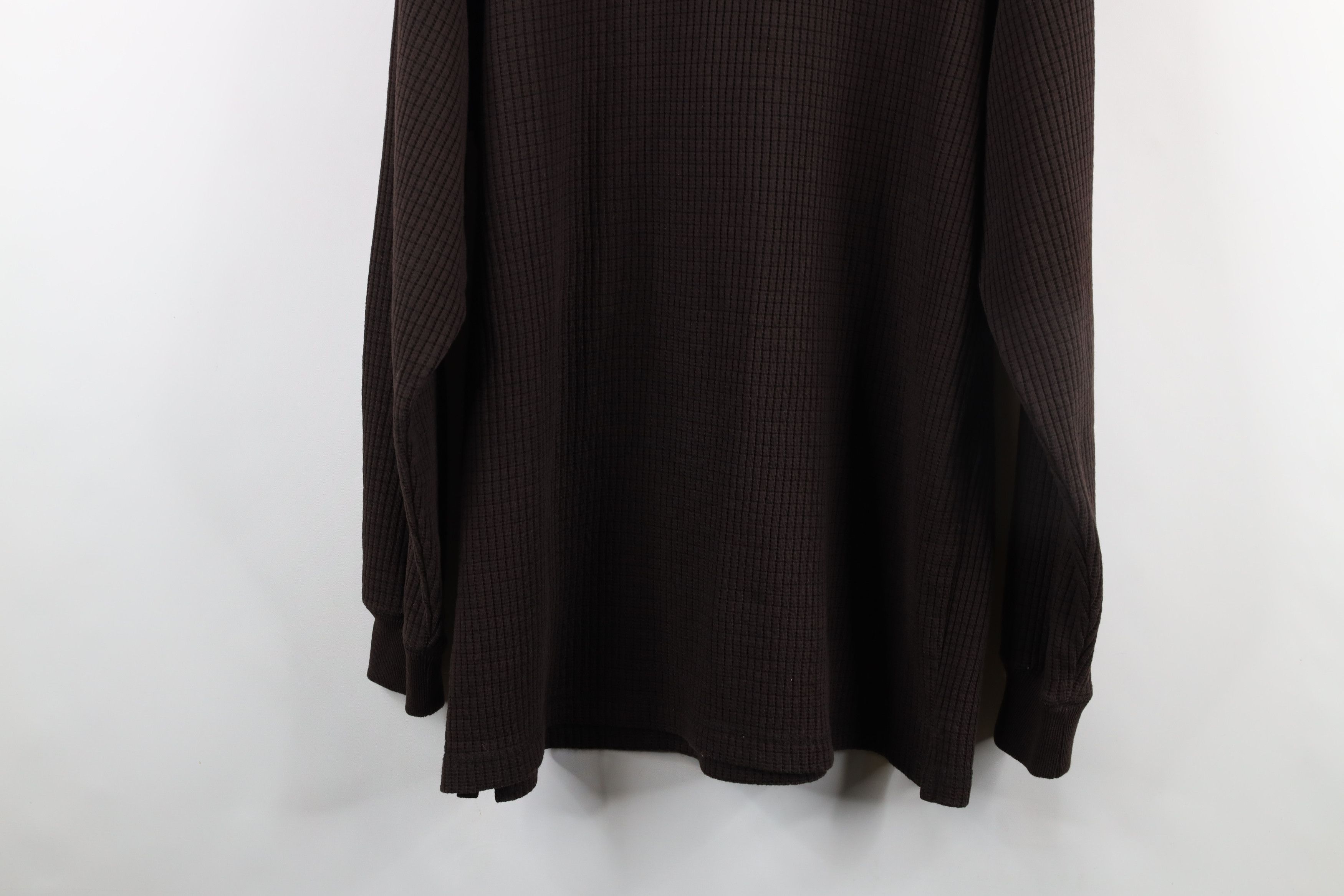 Vintage Vintage 90s Streetwear Heavyweight Long Sleeve Polo Brown Size US L / EU 52-54 / 3 - 13 Thumbnail