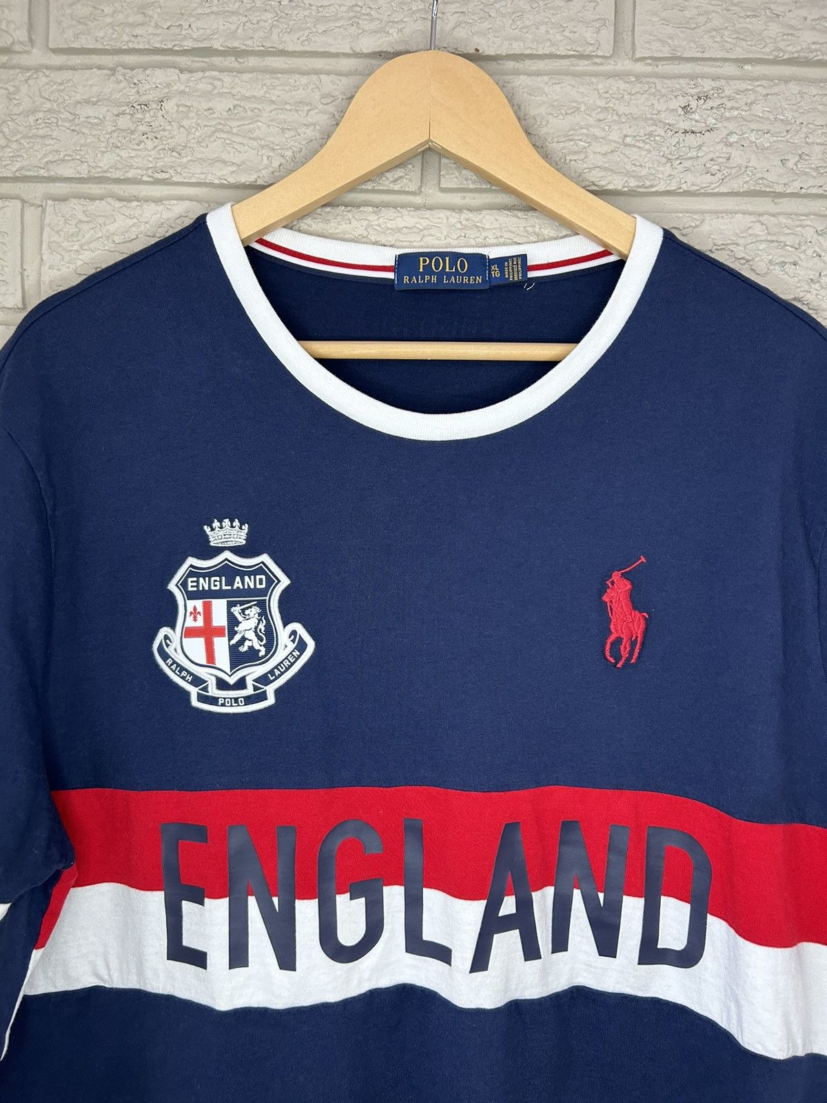 Polo Ralph Lauren Polo Ralph Lauren England Big Pony Chief Keef T Shirt Size US XL / EU 56 / 4 - 2 Thumbnail