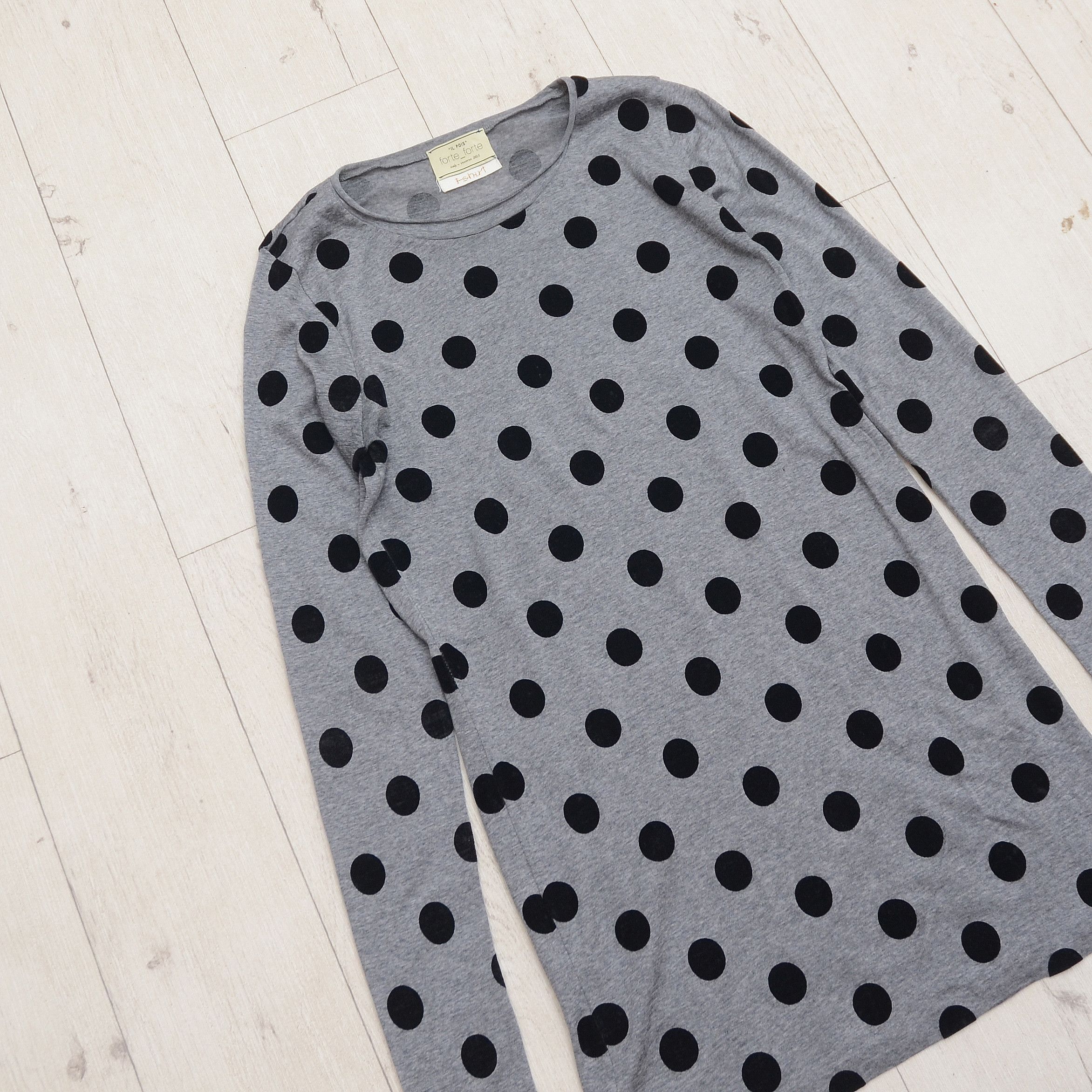 Other IL POIS forte_forte T-Shirt 100% Wool Black Chic Polka Dot Size M / US 6-8 / IT 42-44 - 2 Thumbnail