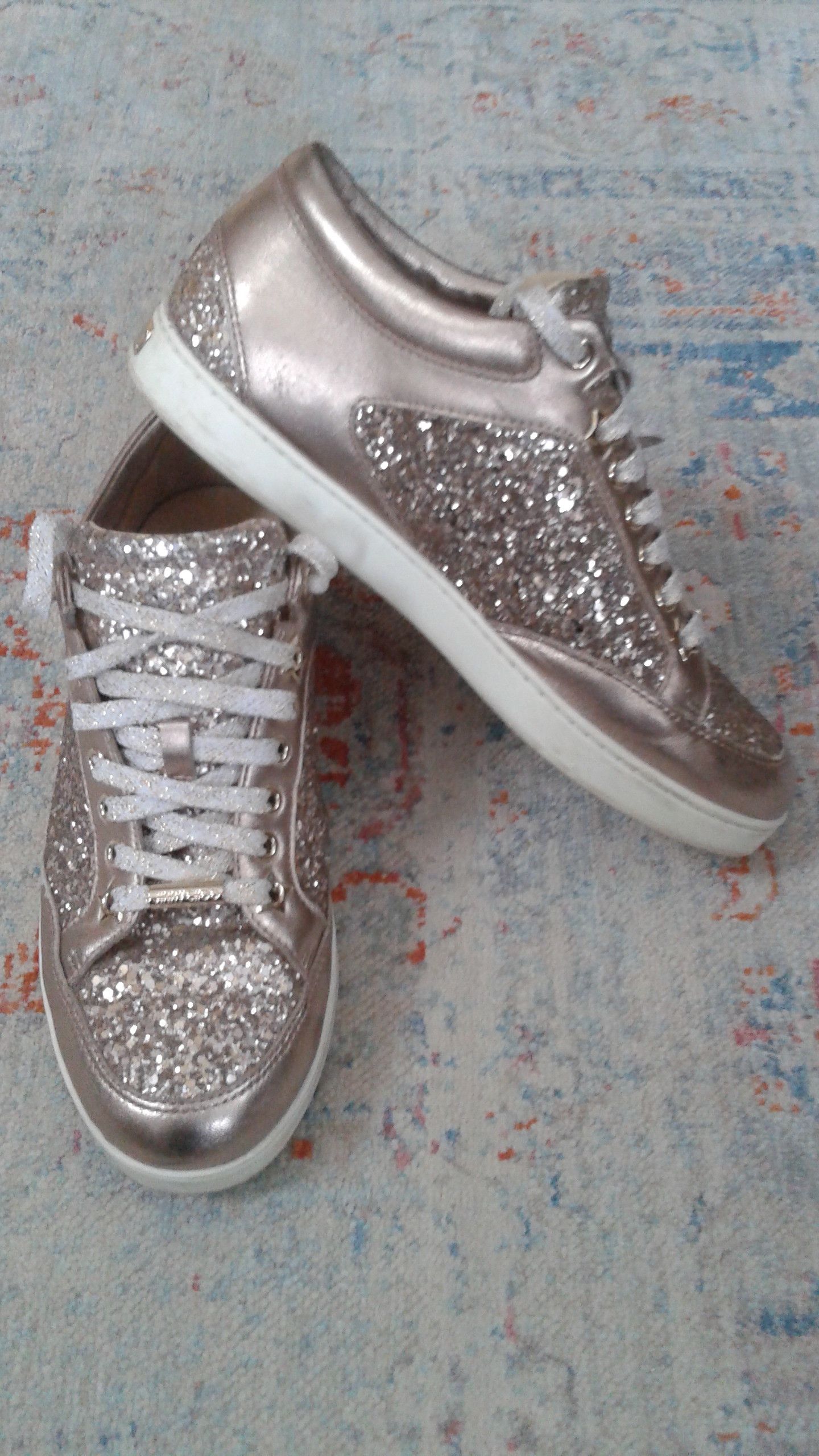 Jimmy Choo JIMMY CHOO WOMEN SNEAKERS GLITER Size US 7 / IT 37 - 1 Thumbnail