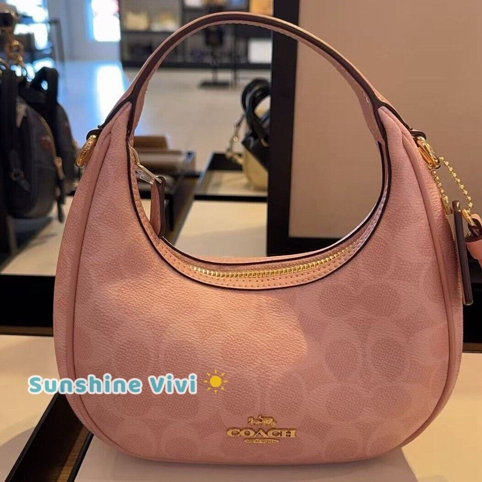 NWT Coach Carmen Mini Crossbody Bag Cam83 Powder Pink, Women's