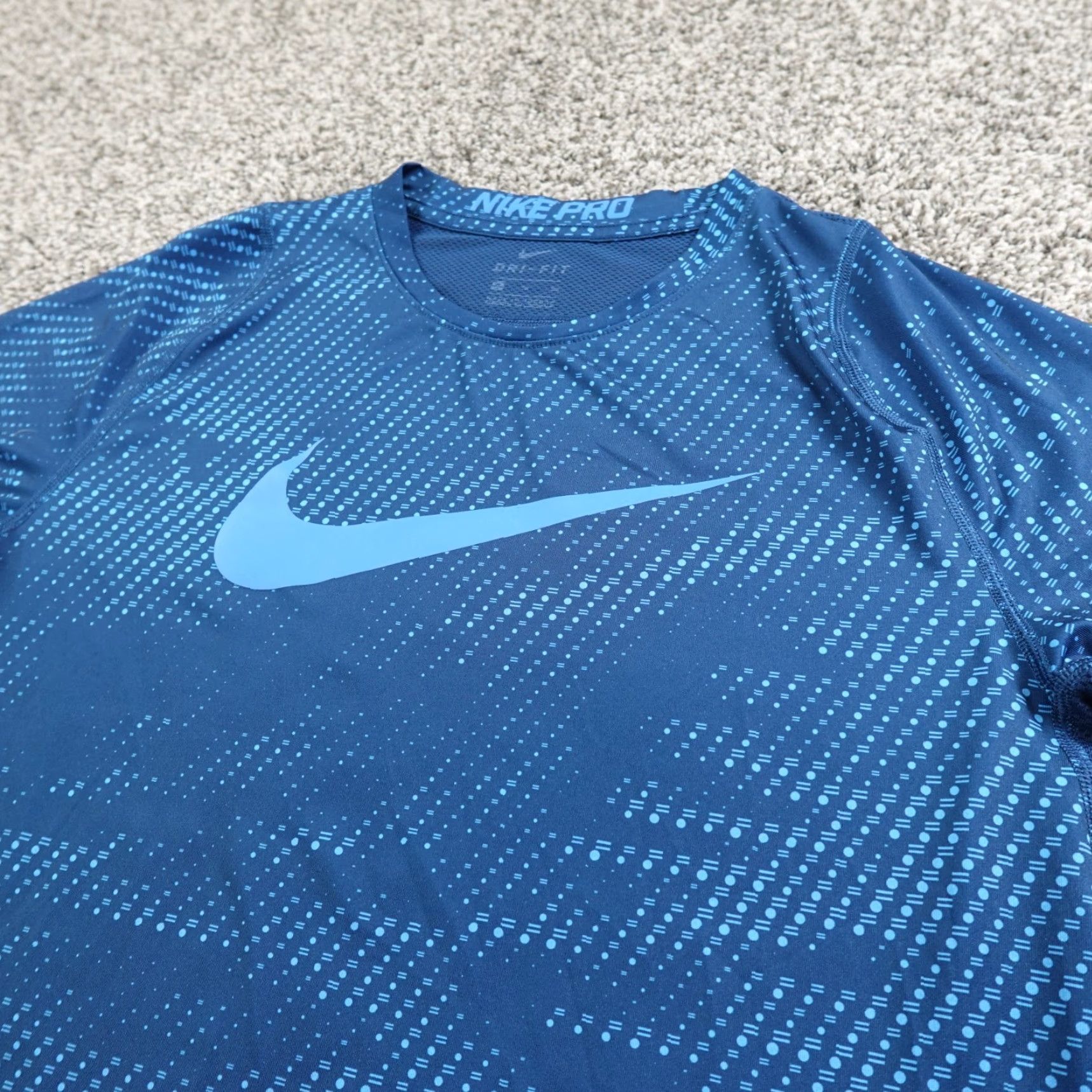 Nike Nike Pro T-Shirt Womens XL Blue Center Swoosh Drifit Performance Athletic Stretch Size XL / US 12-14 / IT 48-50 - 4 Thumbnail