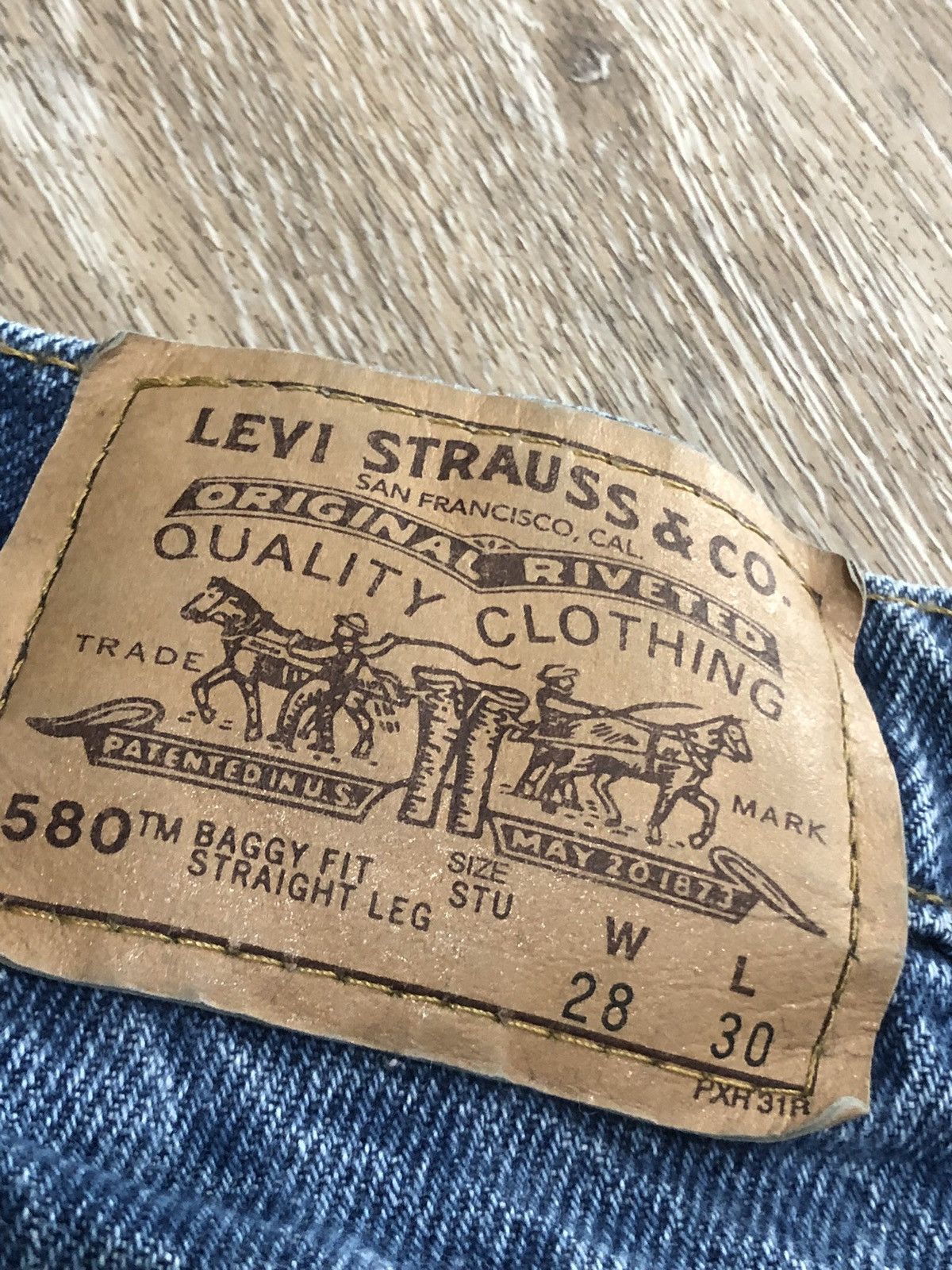 Levi's × Vintage Vtg 1989 Levi’s 580 Orange Tab Baggy Fit Straight Jeans Size US 28 / EU 44 - 4 Thumbnail