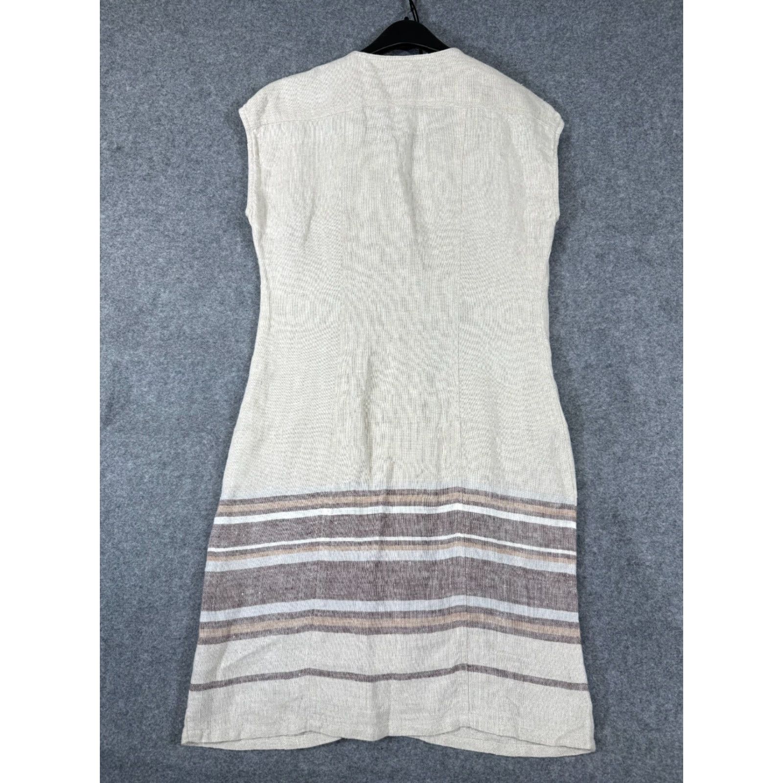 Tommy Bahama Tommy Bahama Linen Dress Womens M Beige Malene Stripe Pockets Button Front Dress Beige M Women’s Linen Dress Pockets Button Front Malene Stripe Size M / US 6-8 / IT 42-44 - 6 Thumbnail