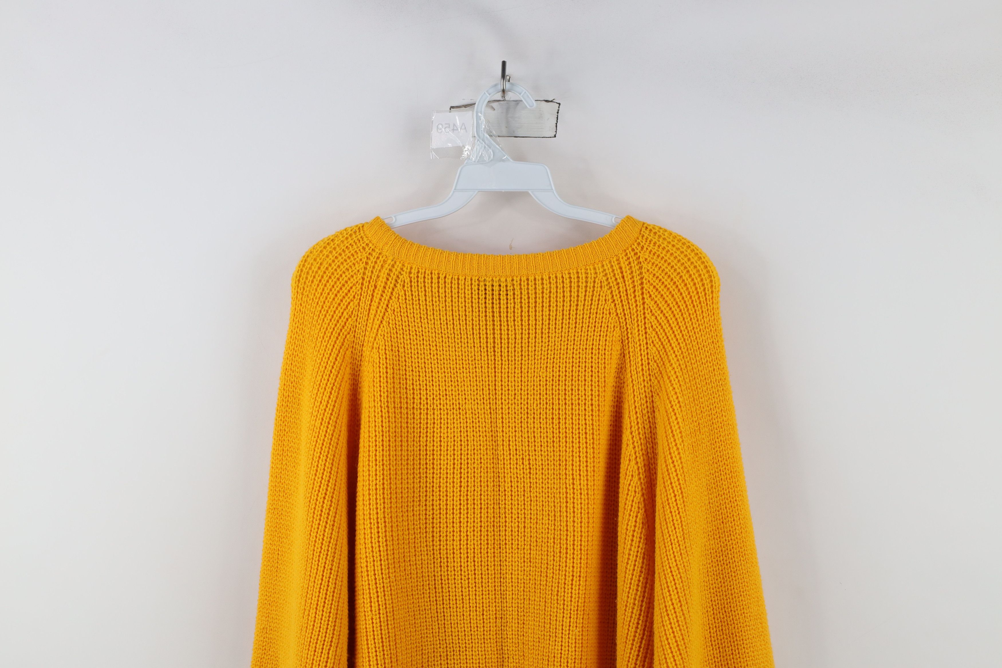 Vintage Vintage 90s Streetwear Ribbed Knit Crewneck Sweater Yellow Size US L / EU 52-54 / 3 - 9 Thumbnail