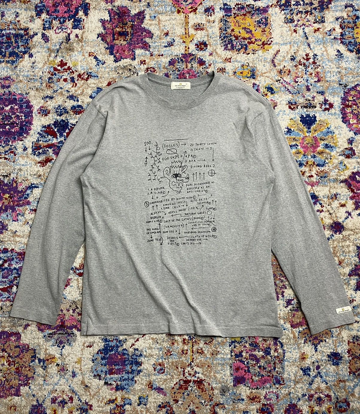 Jean-Michel Basquiat × Uniqlo Uniqlo X Jean Michel Basquiat Rat Formula LS T Shirt Size US L / EU 52-54 / 3 - 1 Thumbnail