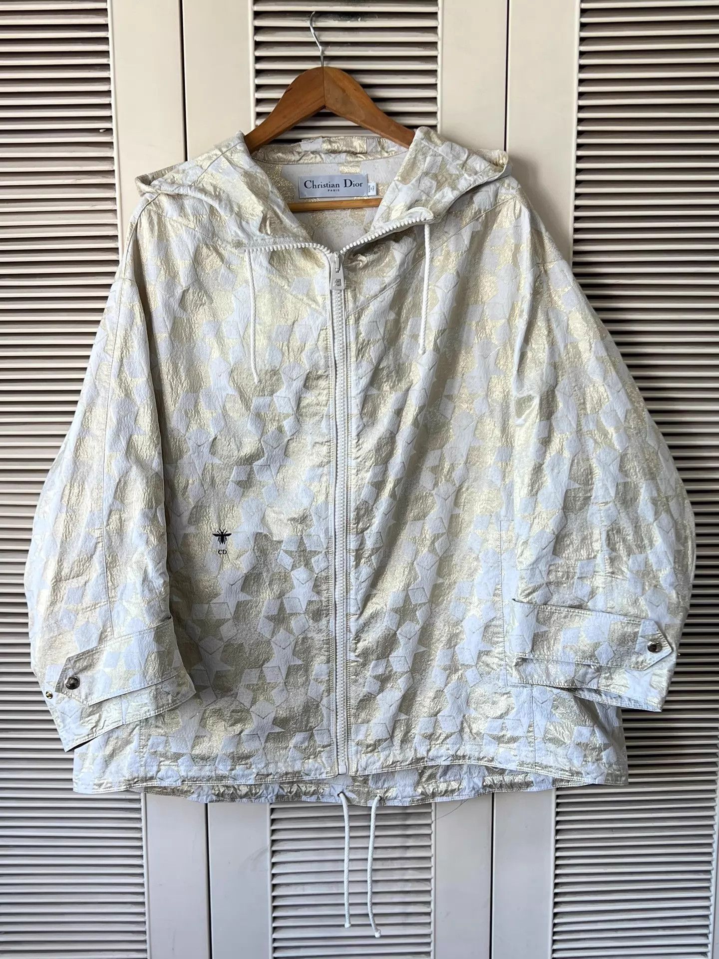 Dior Dior Gold CD Bee Embroidered Hooded Short Jacket XS Size XS / US 0-2 / IT 36-38 - 1 Thumbnail