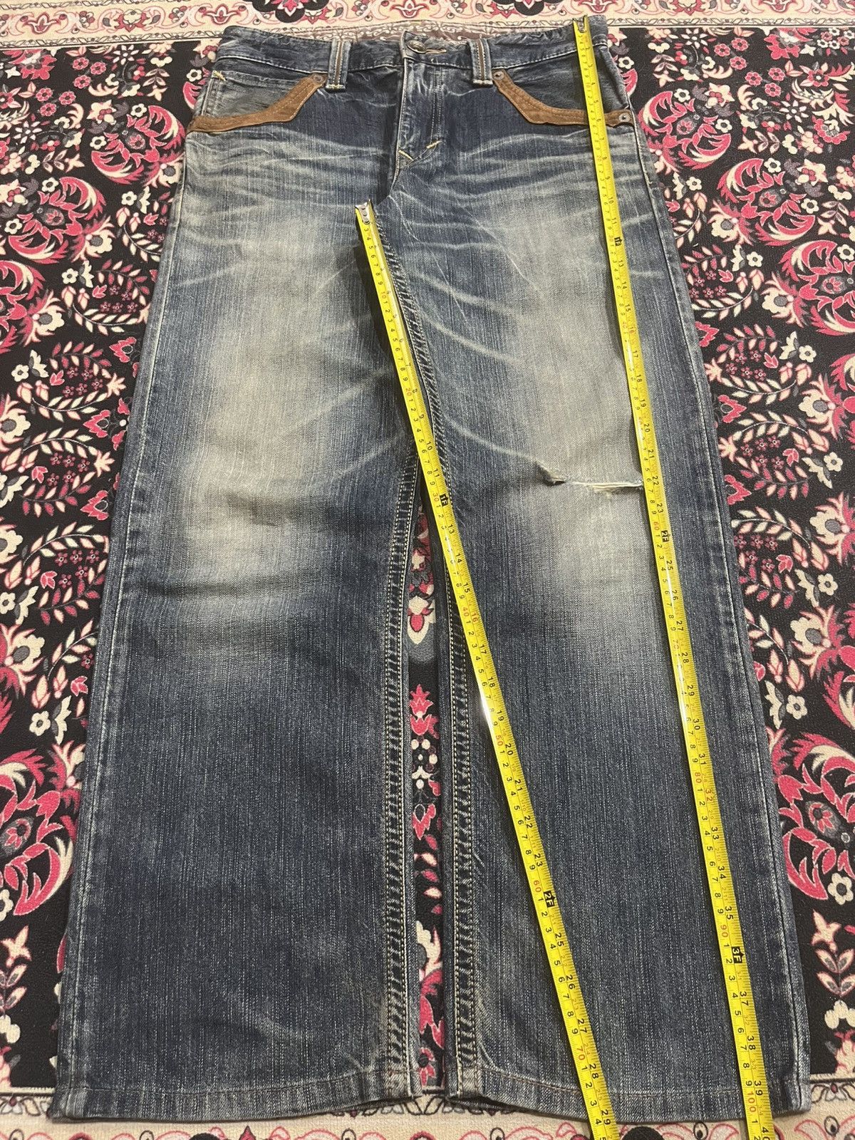 Edwin ⚡️Distressed⚡️Vintage Edwin XVS Blue Faded Washed Loose Jeans Size US 30 / EU 46 - 12 Thumbnail