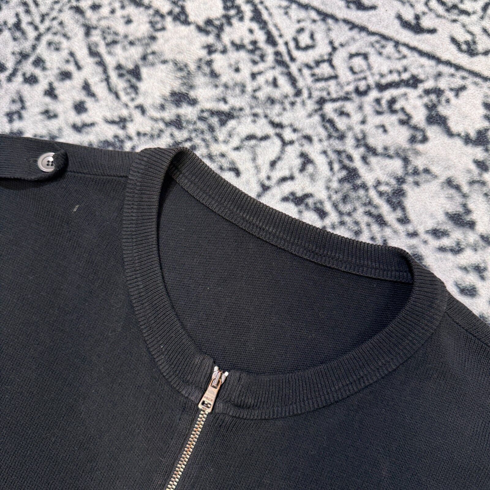 Vintage Vintage Marc Cain Black Cotton Zip Sweater Size M Y2K 90s Size US M / EU 48-50 / 2 - 8 Thumbnail