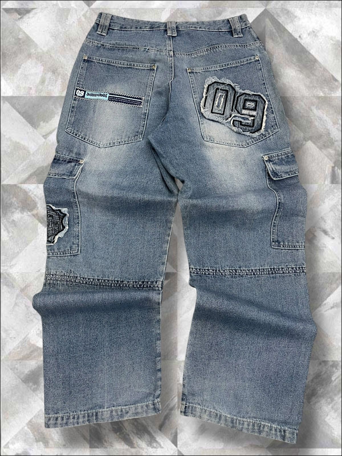 JNCO Vintage Rare 1990s Designer Bobby Gang Baggy Cargo Denim Size US 30 / EU 46 - 11 Thumbnail