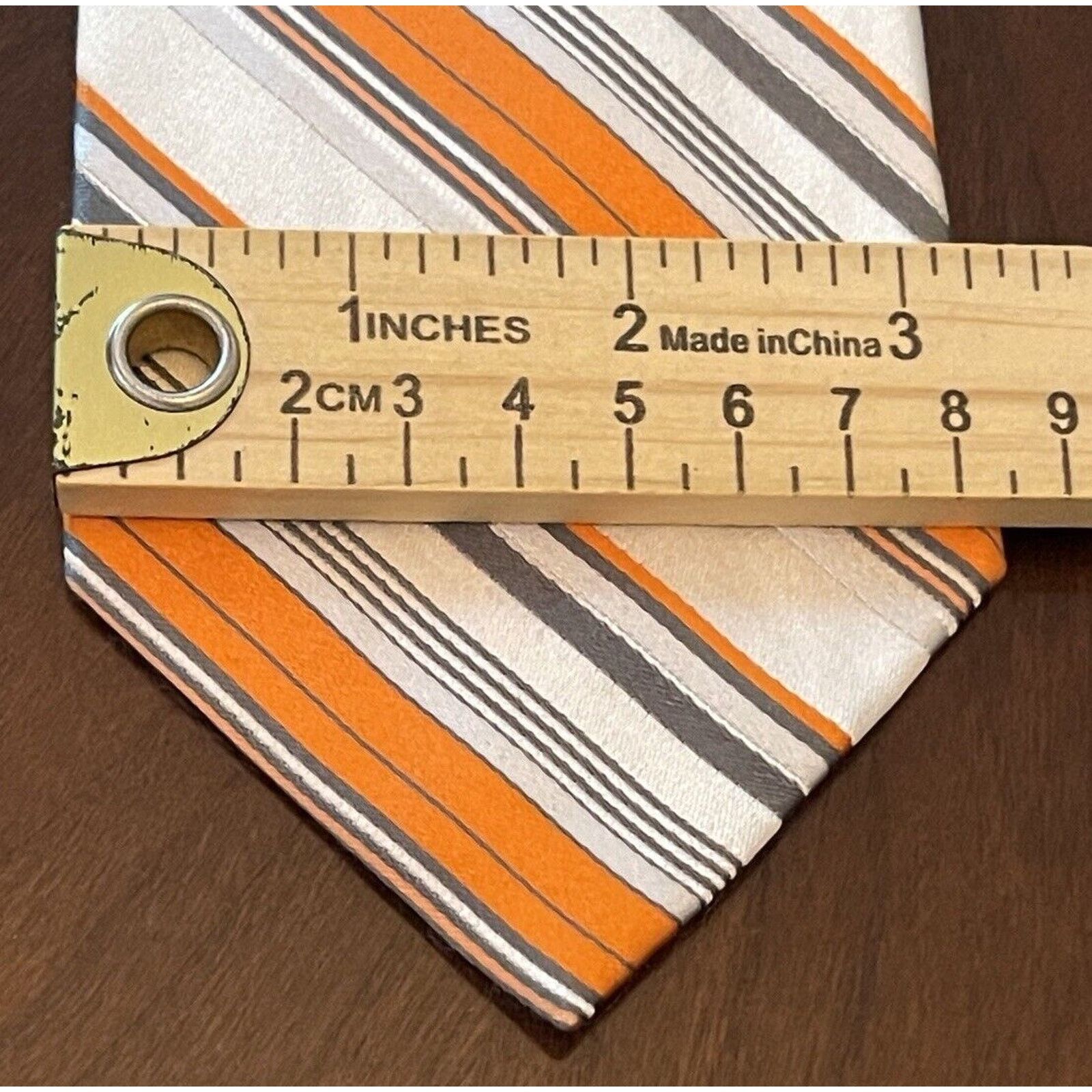 Express Express Design Studio Orange Gray 100% Silk Made In China Size ONE SIZE - 4 Thumbnail