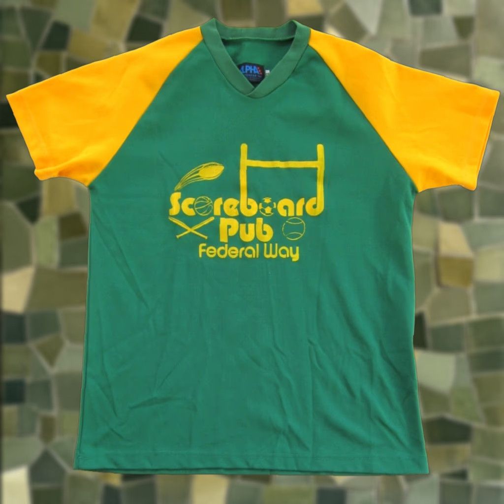 Vintage VINTAGE Alpha Sportswear Green Scoreboard Pub Federal Way Baseball Jersey Men XL Size US XL / EU 56 / 4 - 1 Thumbnail