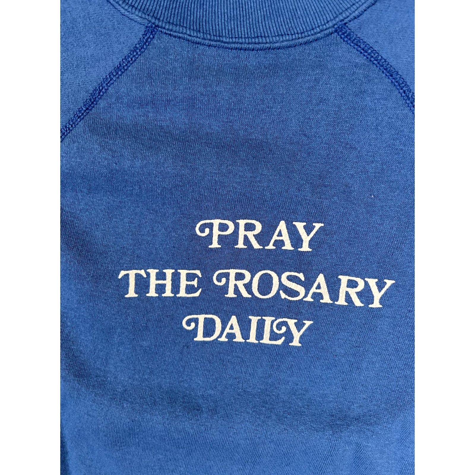 Vintage VINTAGE Blue Army Fatima Sweatshirt Mens M Blue Pray The Rosary Graphic Sweatshirt Size US M / EU 48-50 / 2 - 4 Thumbnail