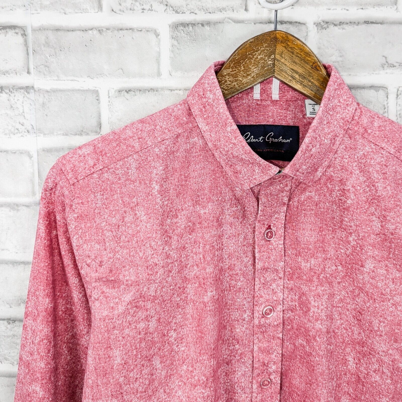 Robert Graham Robert Graham Pink Harpswell Linen Button up Shirt Tailored Size US S / EU 44-46 / 1 - 5 Thumbnail