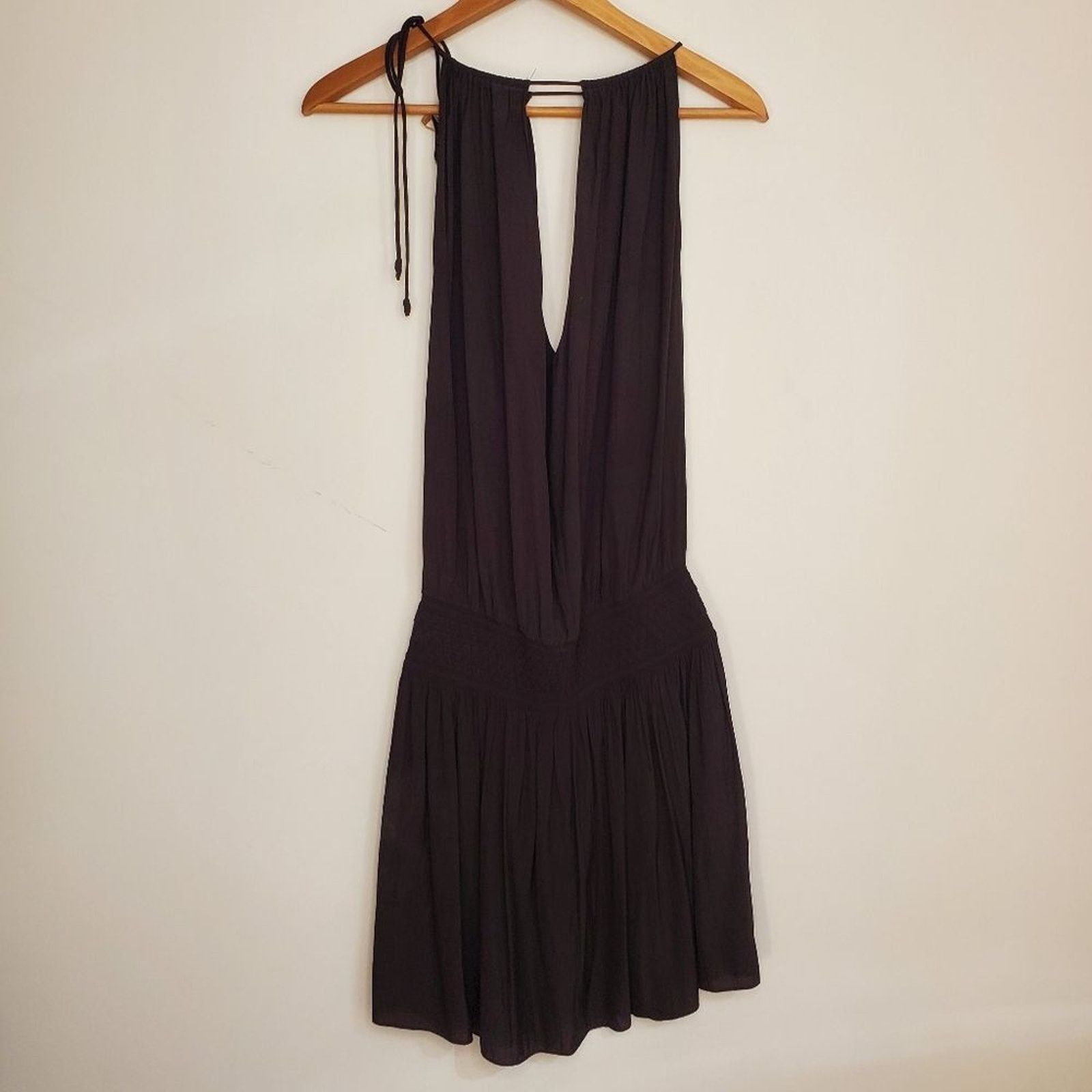 Ramy Brook Ramy Brook Black Paris Halter Tie Neck Mini Dress Satin Sz M Size M / US 6-8 / IT 42-44 - 1 Thumbnail