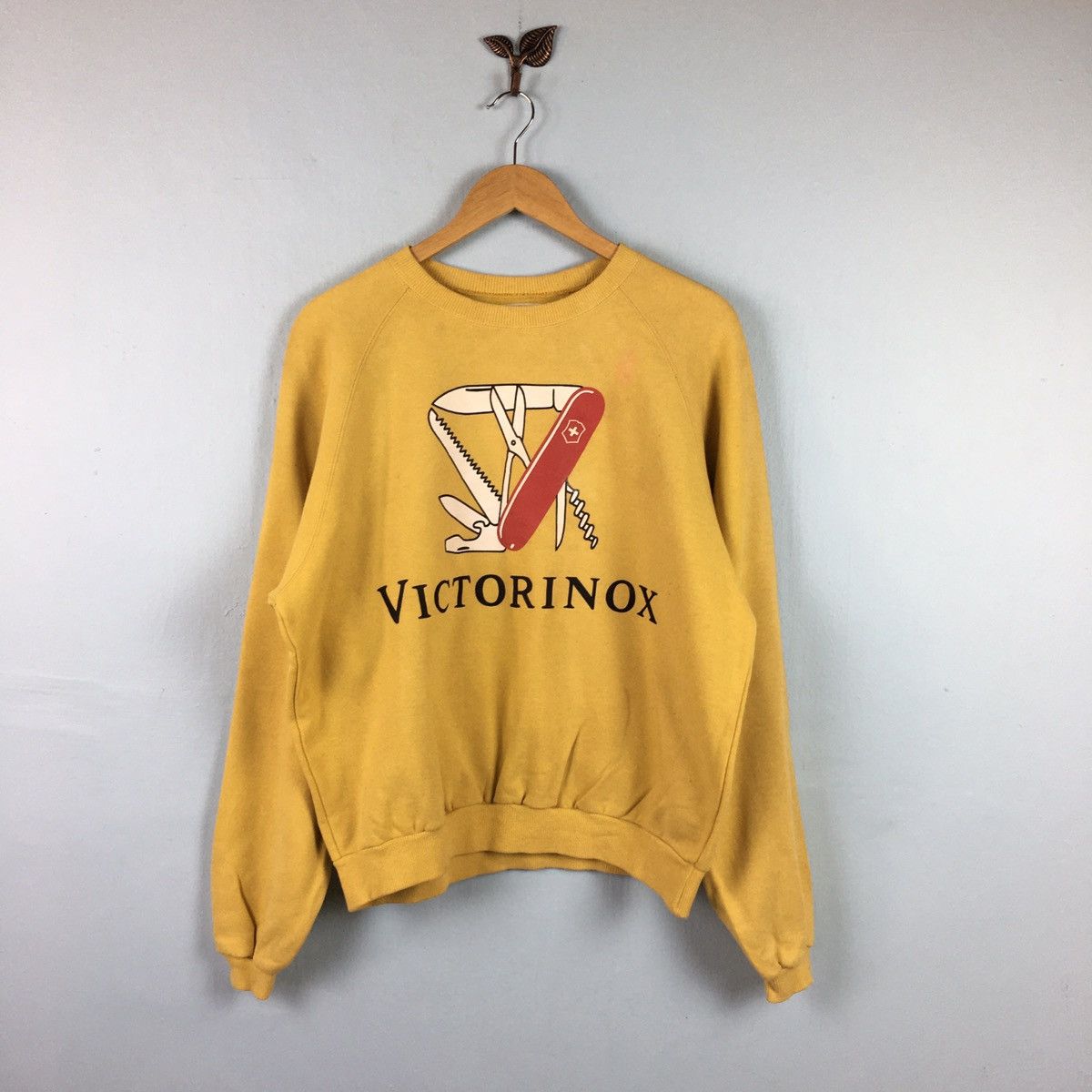 image of Very Victorinox Vintage Victorinox Mustard Crewneck, Men's (Size Large)