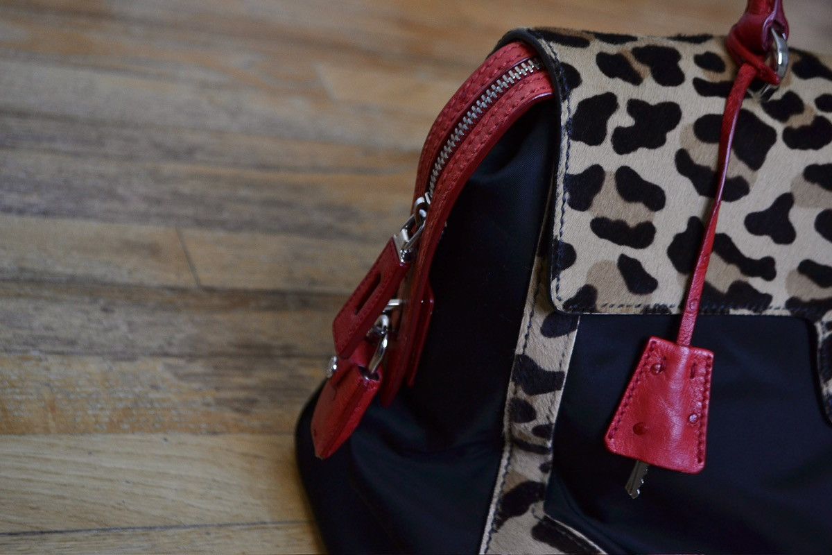 Prada Pre-Fall 2015 Tessuto Leopard Pony Hair Top Handle Satchel Size ONE SIZE - 5 Thumbnail