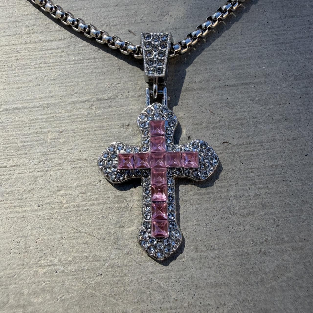 Other Bazo 1199 gods lonely kids pink diamond cross bracelet | Grailed
