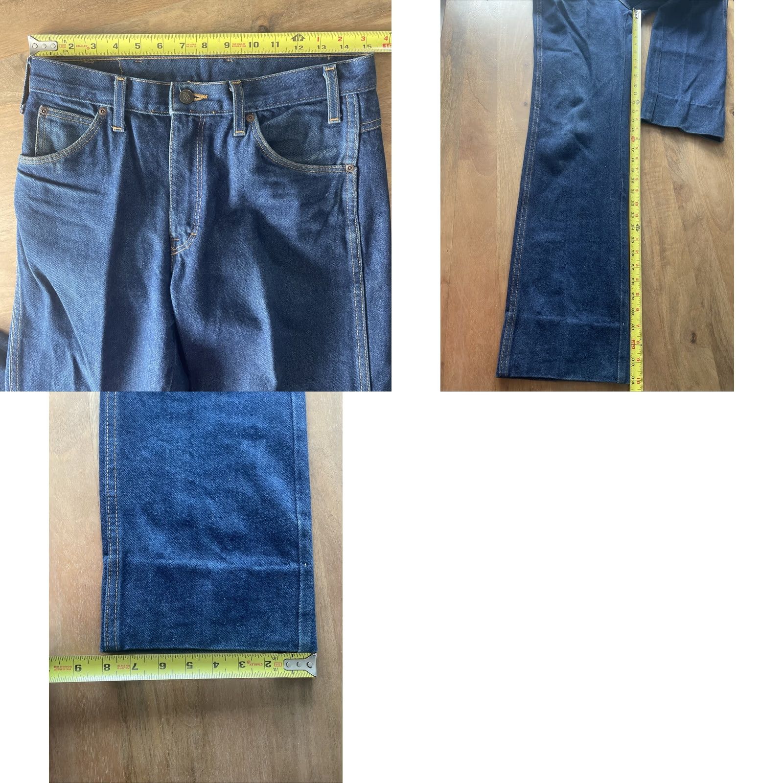 Dickies VINTAGE Dickies Jeans Mens 30X34 Dark Wash Carpenter Zipper USA Denim 5-Pocket Regular Blue 70s Workwear Cowboy Mens Size US 30 / EU 46 - 8 Thumbnail