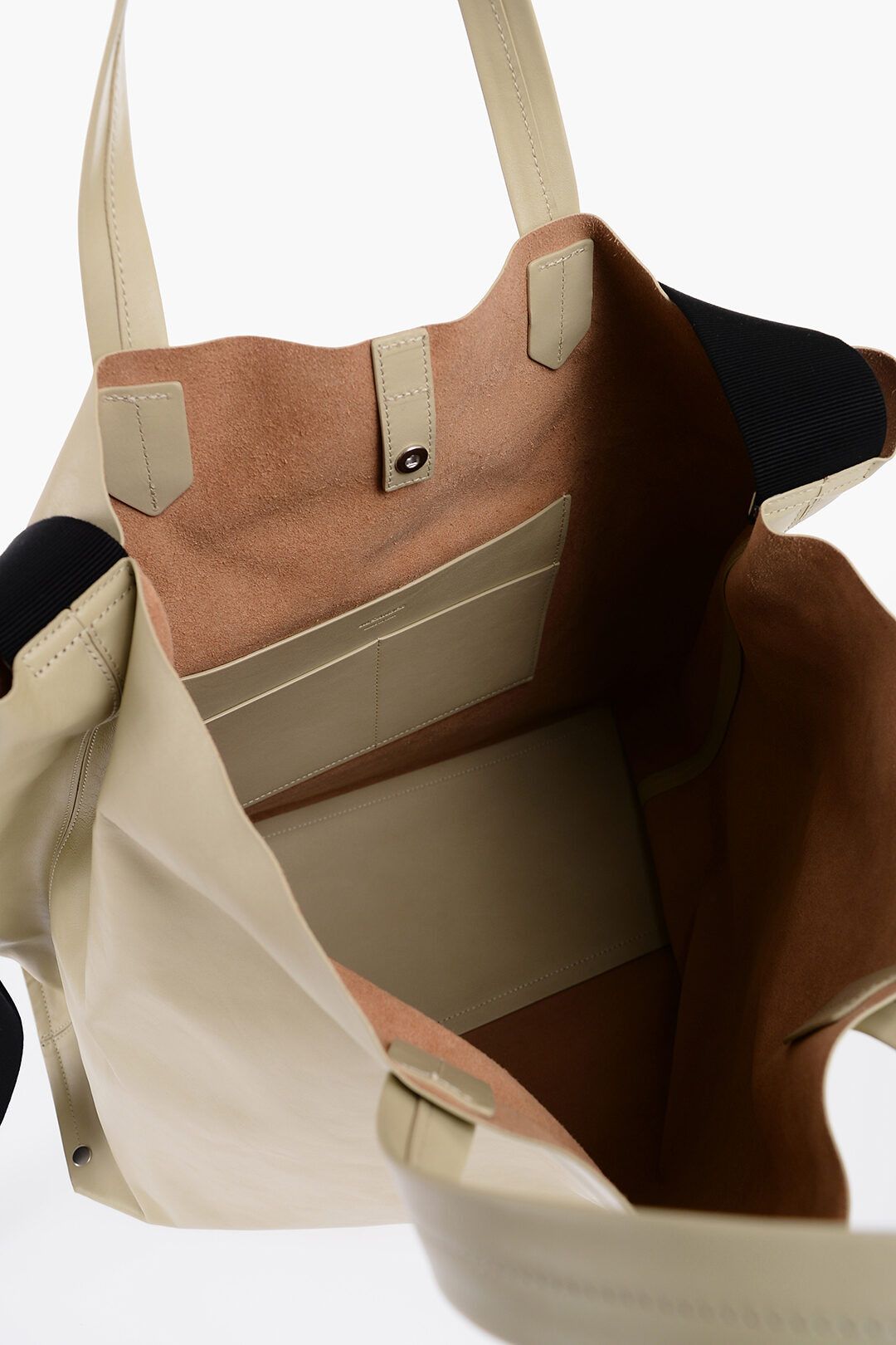 Jil Sander og1mm0625 Size: OS / Leather Tape Shopping Bag in Beige Size ONE SIZE - 5 Thumbnail