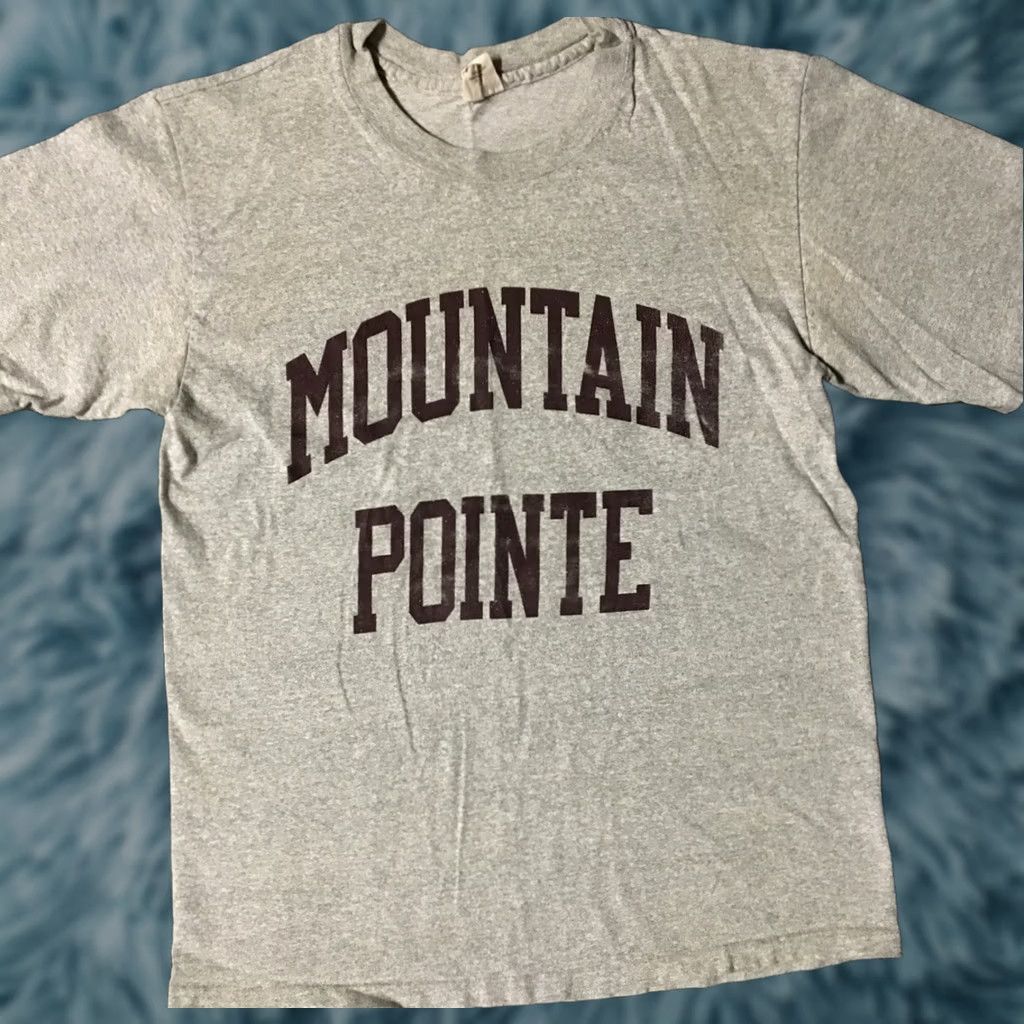 Vintage VINTAGE Mountain Pointe Faded Spellout Shirt XL Gray Size US XL / EU 56 / 4 - 1 Thumbnail
