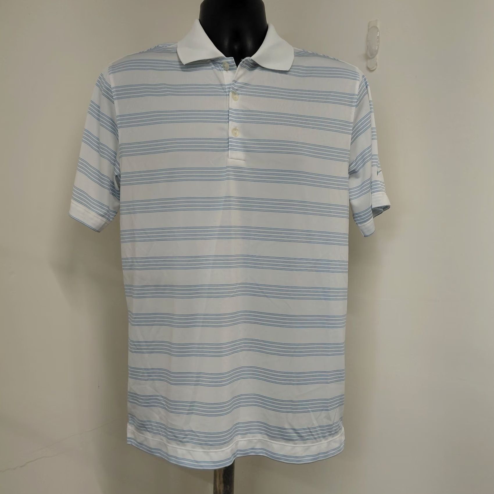 Nike Nike Golf Tour Performance Polo Shirt Men's Small White Blue Stripe Dri-Fit Size US S / EU 44-46 / 1 - 2 Thumbnail