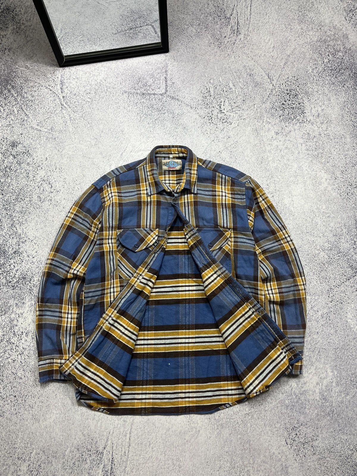 Garment Reproduction of Workers × Vintage Vintage Pure Genius 90’s Work Plaid Overshirt Rare Old Money Size US L / EU 52-54 / 3 - 6 Thumbnail